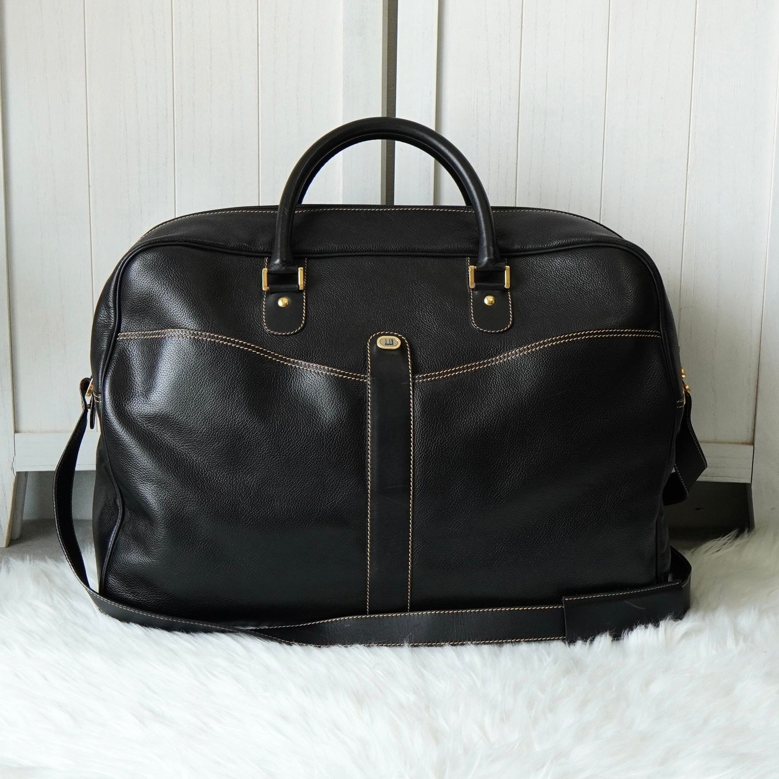 ダンヒル レザー 2way ボストンバッグ ブラック