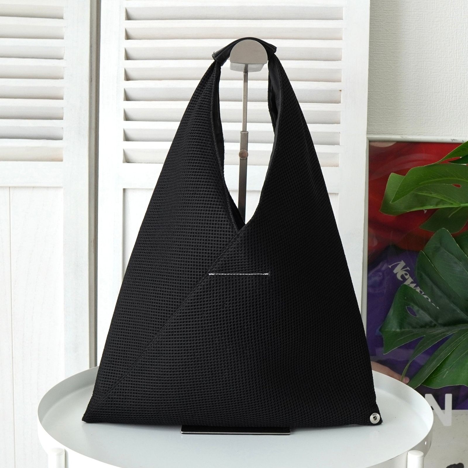 エムエムシックス メゾン マルジェラ メッシュ ジャパニーズバッグ スモール ハンドバッグ ブラック