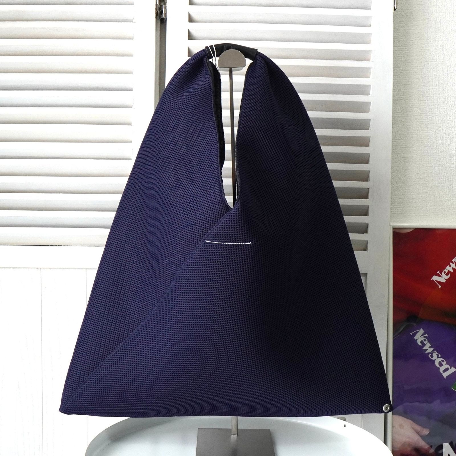 エムエムシックス メゾンマルジェラ メッシュ ジャパニーズバッグ ハンドバッグ クラシック ネイビー