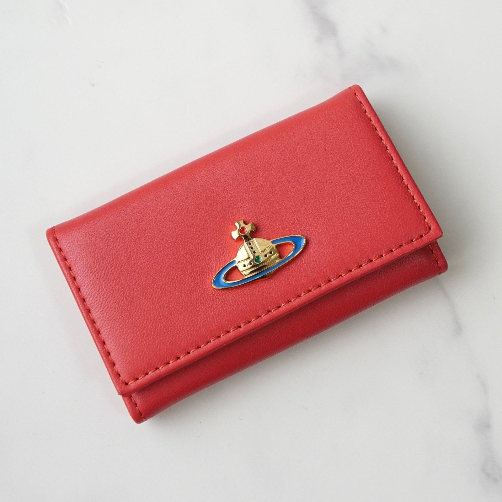 ヴィヴィアン ウエストウッド レザー 6連 オーブ キーケース ピンク き