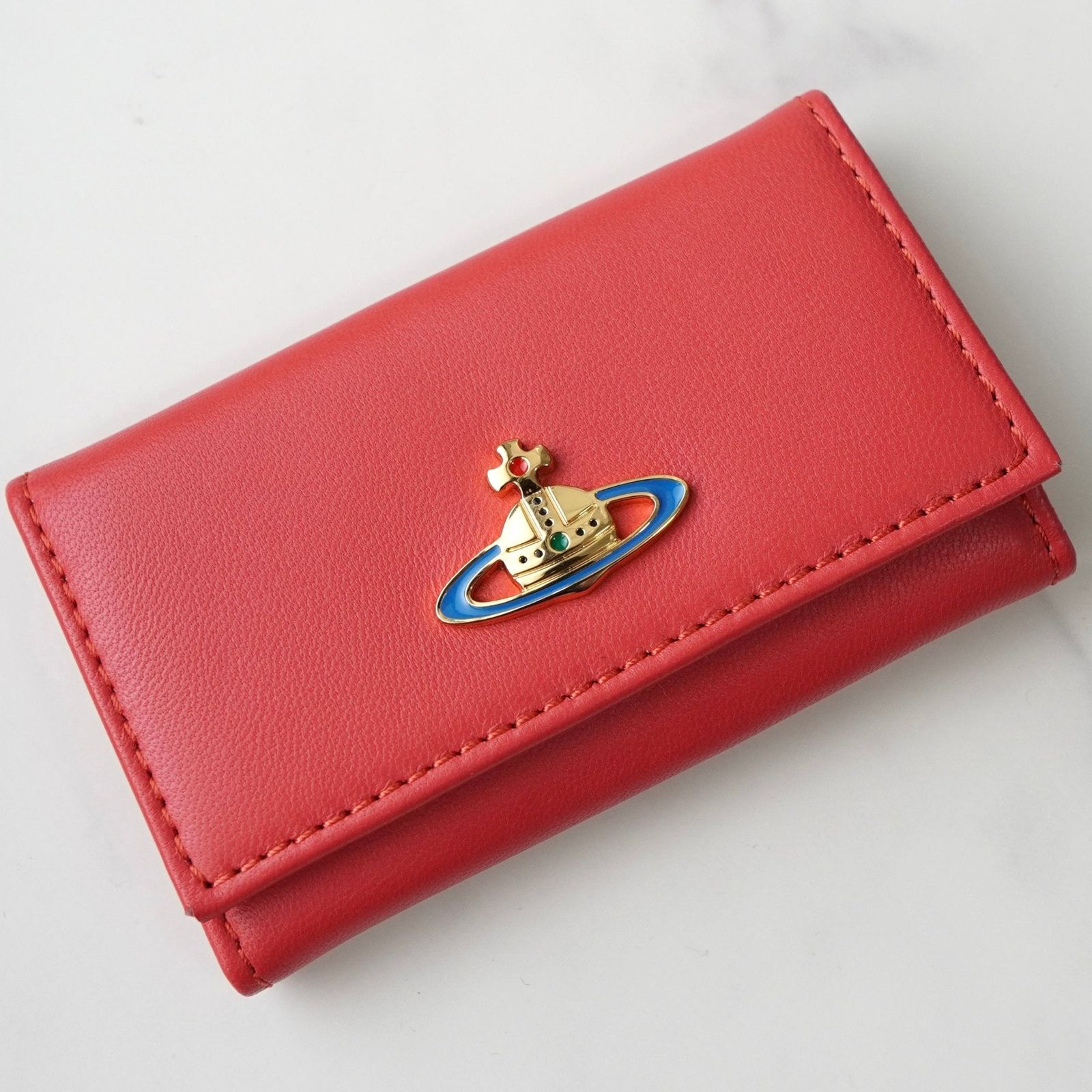  ヴィヴィアン ウエストウッド レザー 6連 オーブ キーケース ピンク き キーケース 小物