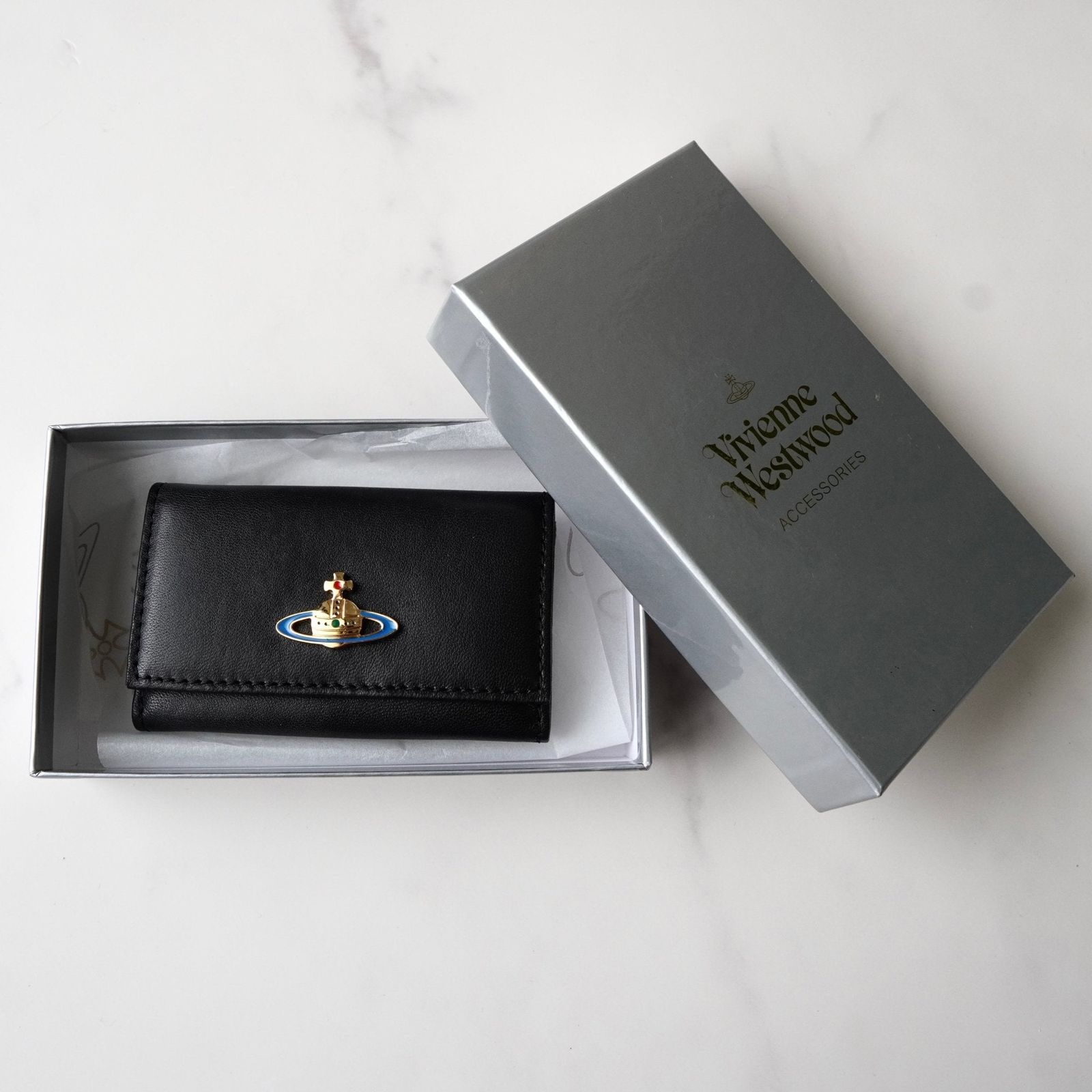 ヴィヴィアン ウエストウッド レザー 6連 オーブ キーケース ブラック き