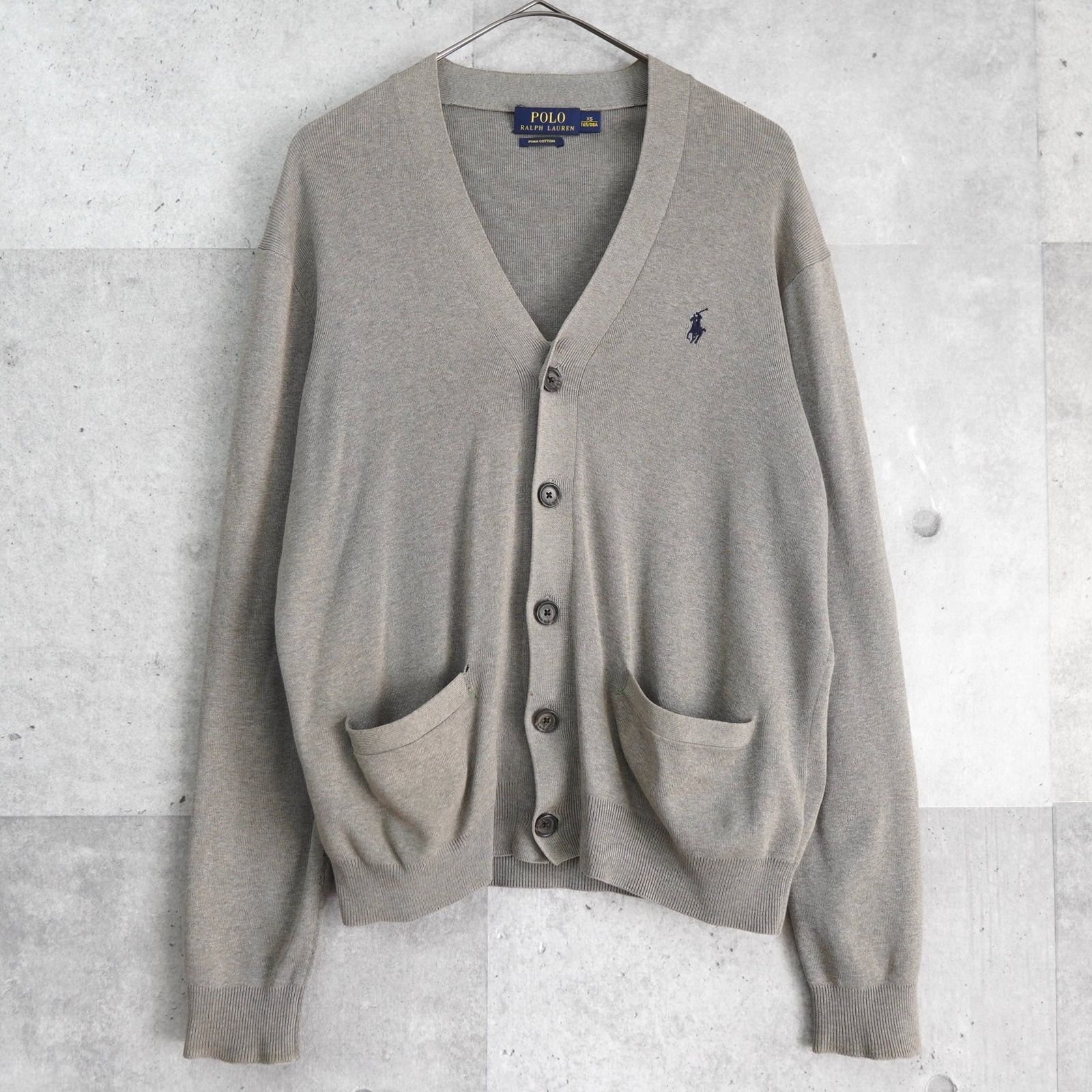 ポロ ラルフローレン ロゴ 刺繍 カーディガン グレー - メルカリ