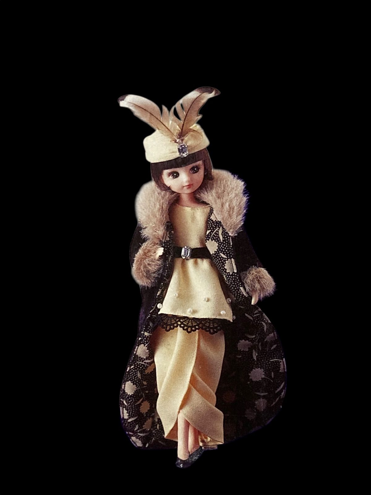 リカちゃん 20th ファッションヒストリー 1910年代 明治初期 中期 バッスルスタイル 日本 上流階級 鹿鳴館スタイル 1900年代 40年代 1910年代 ホッブル スカート アンティーク レトロ ヴィンテージ 時代物 N25K 出 8