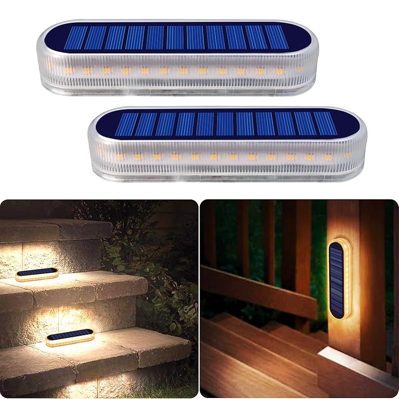 DetarZinLED ソーラーライト 屋外 ガーデンライト IP68防水 30LED 暖色 ソーラー 屋外 階段ライト 庭 ライト 太陽光パネル充電 自動点灯/消灯 玄関先 庭 通路 車道 芝生 駐車場に最適 （2個セット） 1