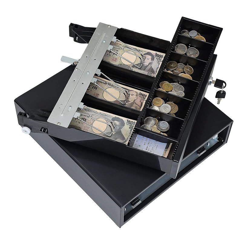 Tera キャッシュドロア 小型 自動開閉＋手動開閉 エアレジ対応 3札6硬貨 幅