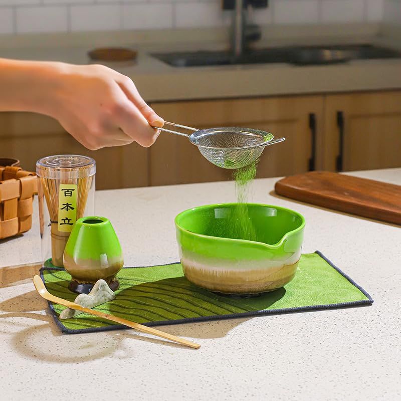 抹茶茶碗セット 茶道7点セットは 初心者向けで 天然竹しゃもじ伝統竹製
