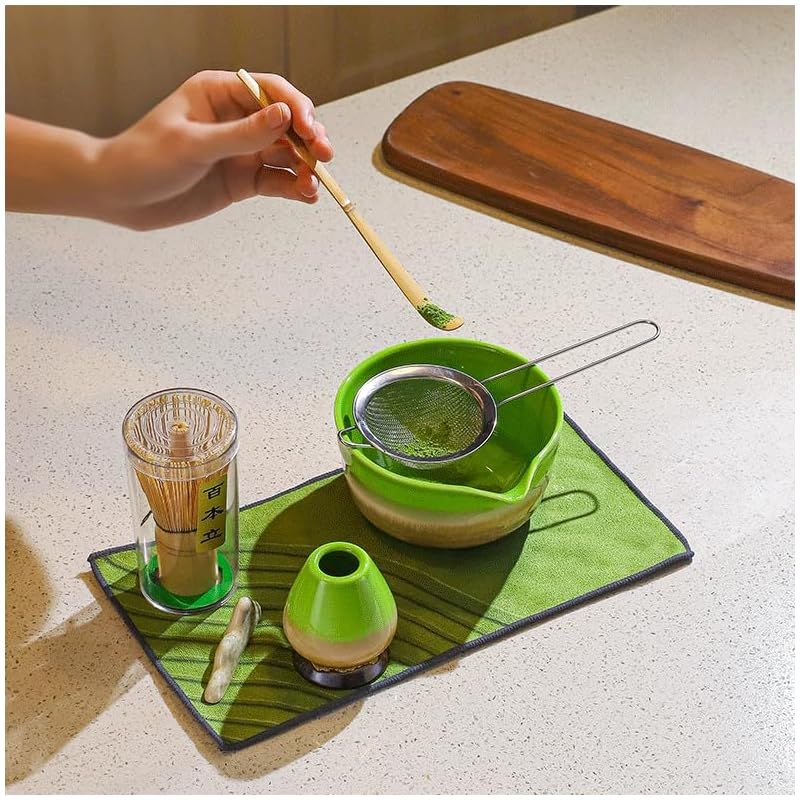 抹茶茶碗セット 茶道7点セットは 初心者向けで 天然竹しゃもじ伝統竹製