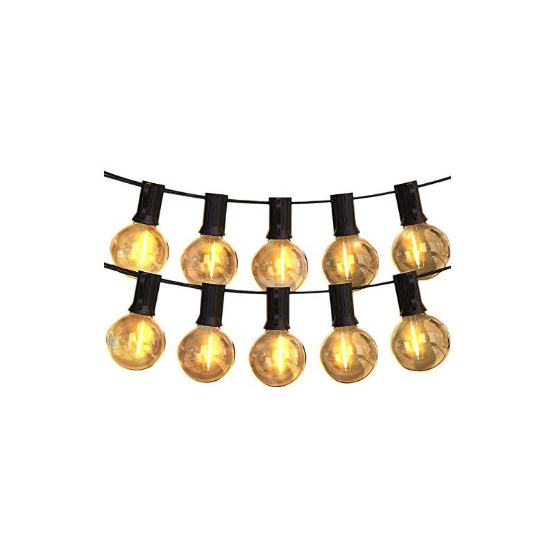 LEDストリングライト 防雨型 11.5m 24個電球 G40 E12口金 電球色 PC素材 破損しにくい 屋内/屋外照明 誕生日 パーティー電飾 ガーデンライト 庭 祭り 商店街 【適格請求書発行可】 0