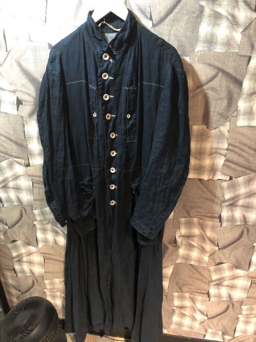ハレルヤ シャツ コート リネン ネイビー サイズ42 FK