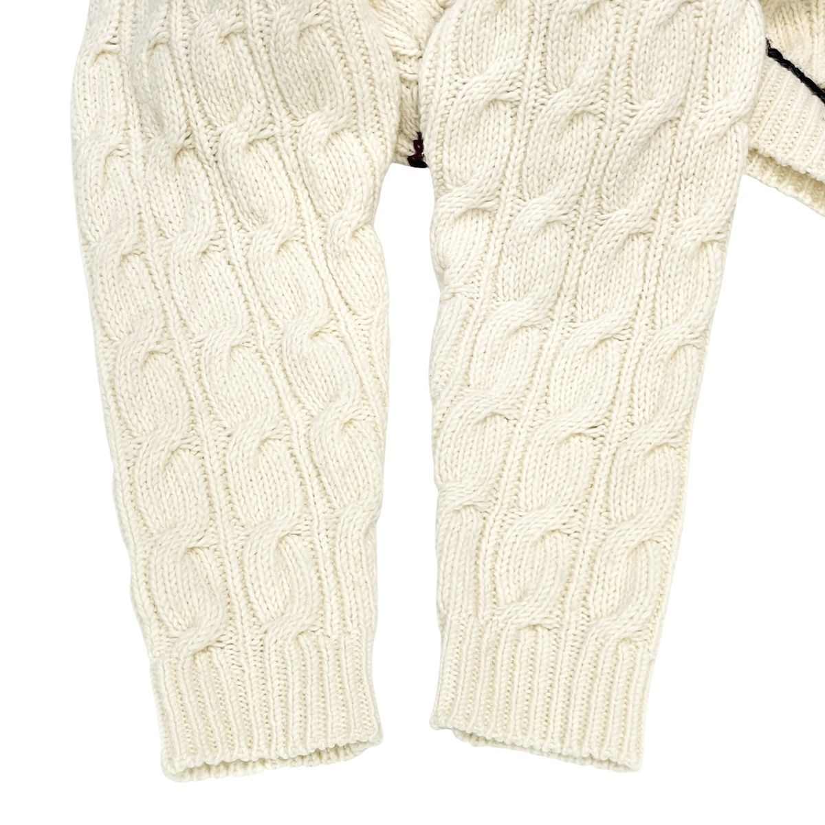 オーバーサイズケーブルニットプルオーバーパーカー