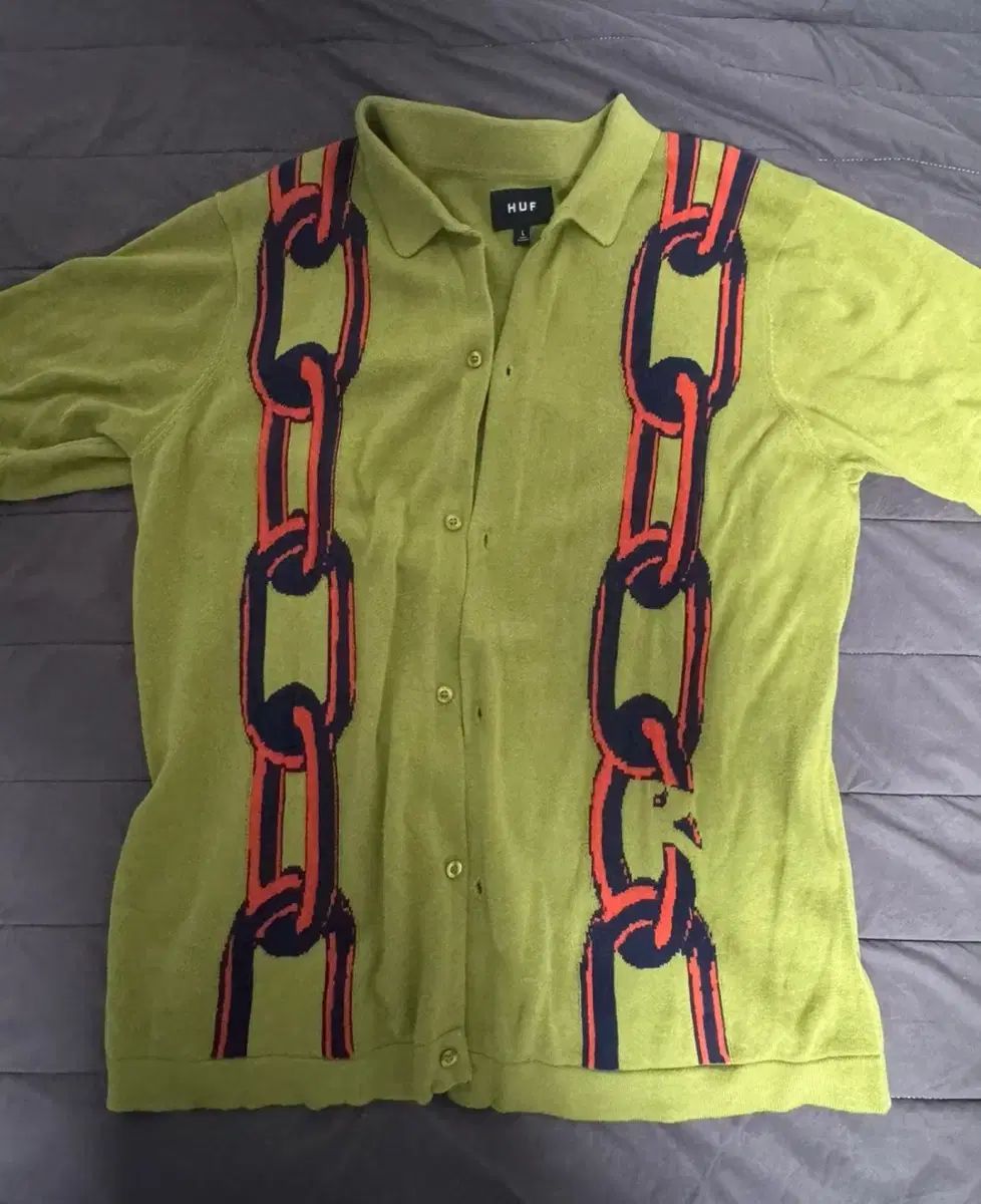 ハフ グリーン チェーン 半袖 ニット