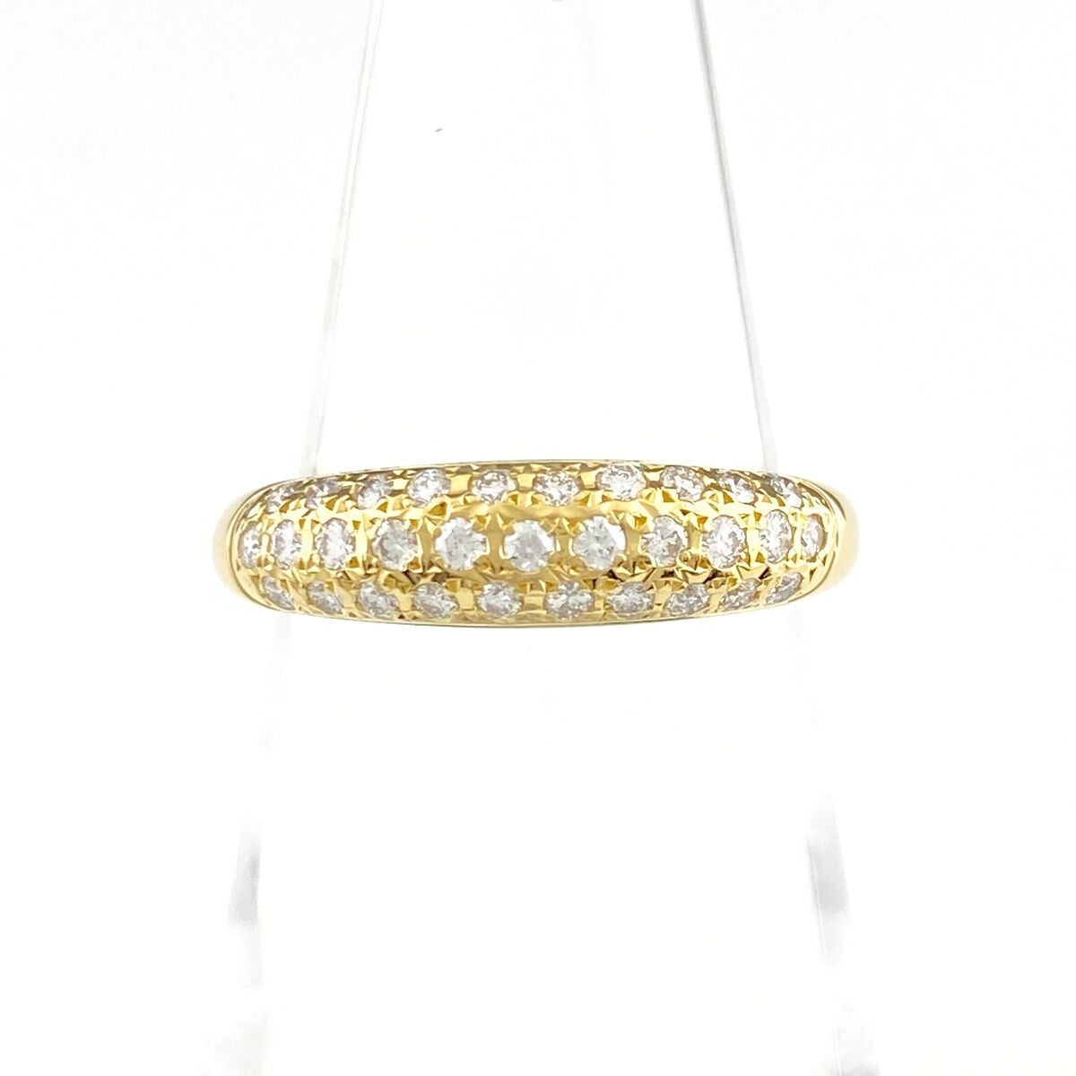 ミキモト MIKIMOTO メレダイヤ デザインリング YG イエローゴールド 指輪 リング 11.5号 K18 ダイヤモンド レディース