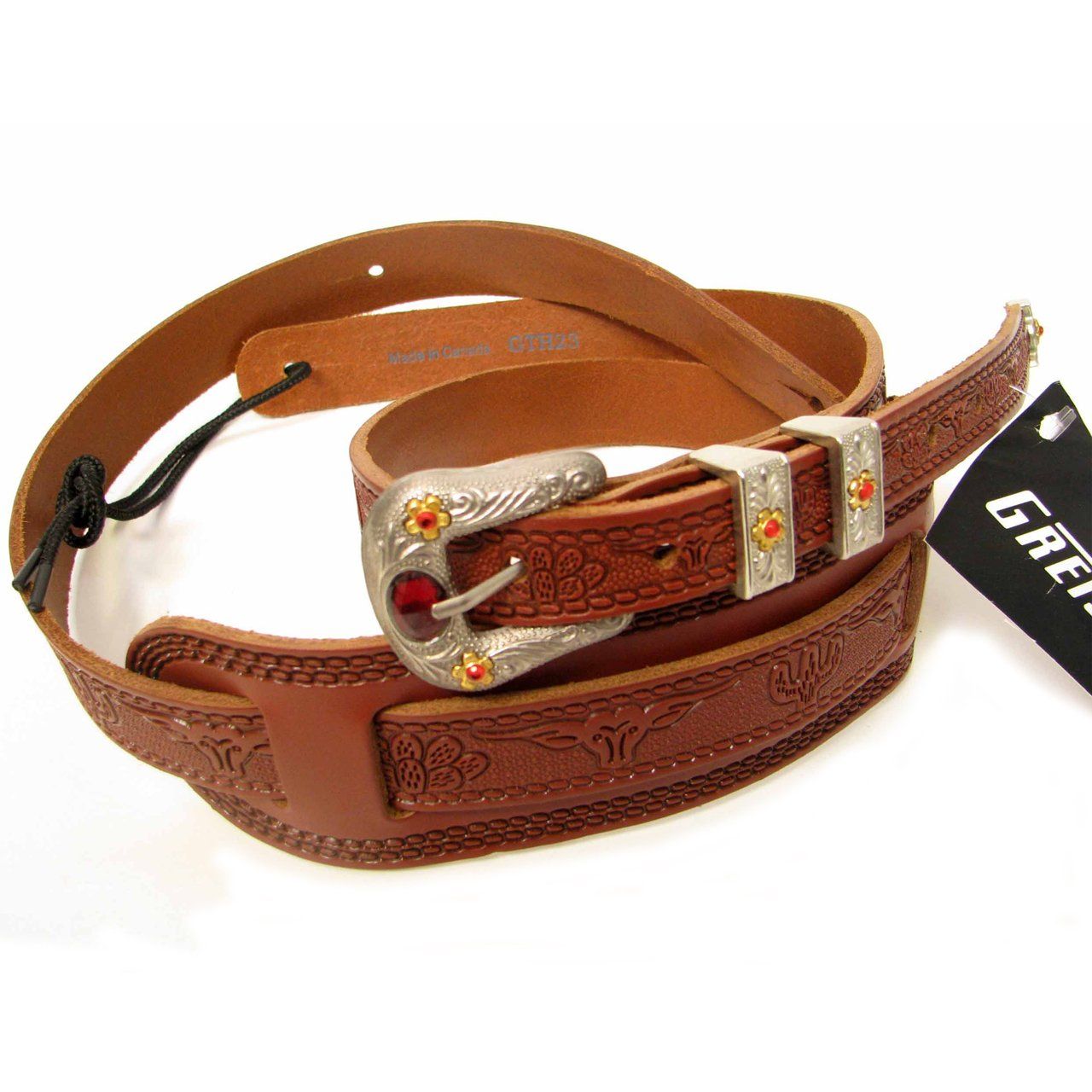 Gretsch グレッチ ギターストラップ Tooled Strap Walnut ウォールナット レザー