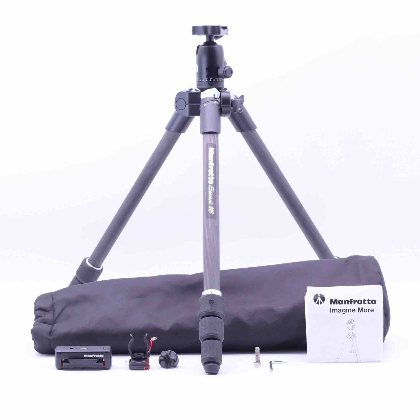 超 Manfrotto Element MII 三脚 カーボン 4段 スマートフォンアダプター付属 MKELMII4CMB-BH 641