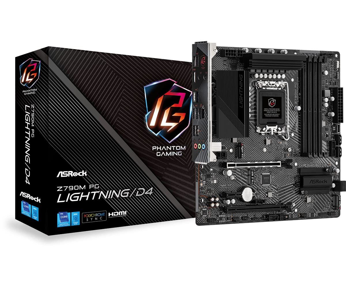 ASRock マザーボード Z790M PG Lightning D4 Intel 第12世代 13世代 CPU LGA1700 対応 Z790チップセット DDR4 Micro ATX マザーボード 正規代理店品