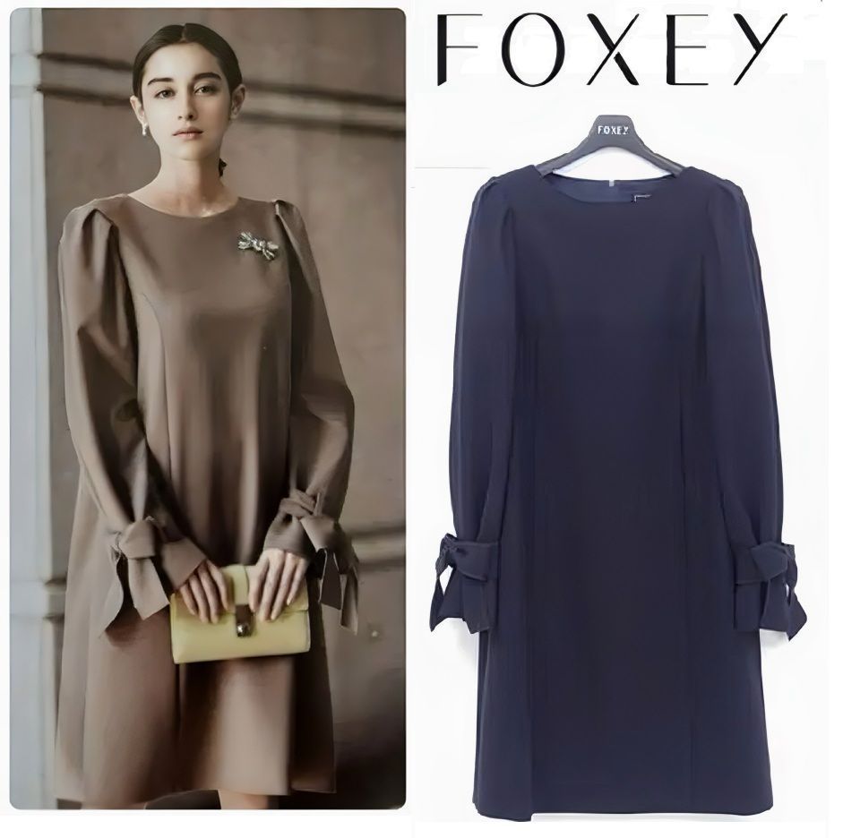 未使用FOXEY/フォクシー ドレス ワンピース スリーブス 39120ブラック
