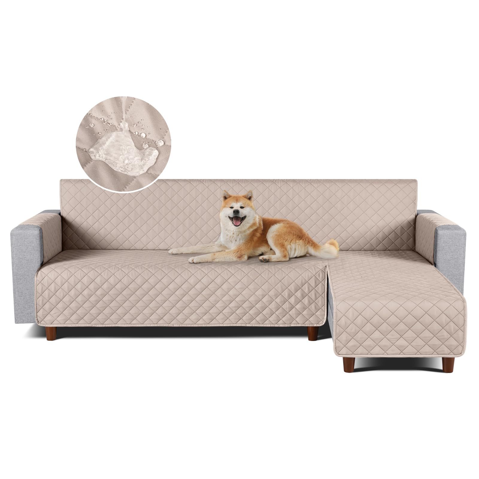 TAOCOCO 防水 カウチソファカバー フロアソファカバー コーナーソファカバー ソファーベッドカバー オットマンカバー コンパクト L字 肘付き 2人3人掛け 犬猫対策 毛髪不粘着 滑り止め 替えソファカバー 防塵 汚れ防止 傷防止 爪とぎ防止 おし