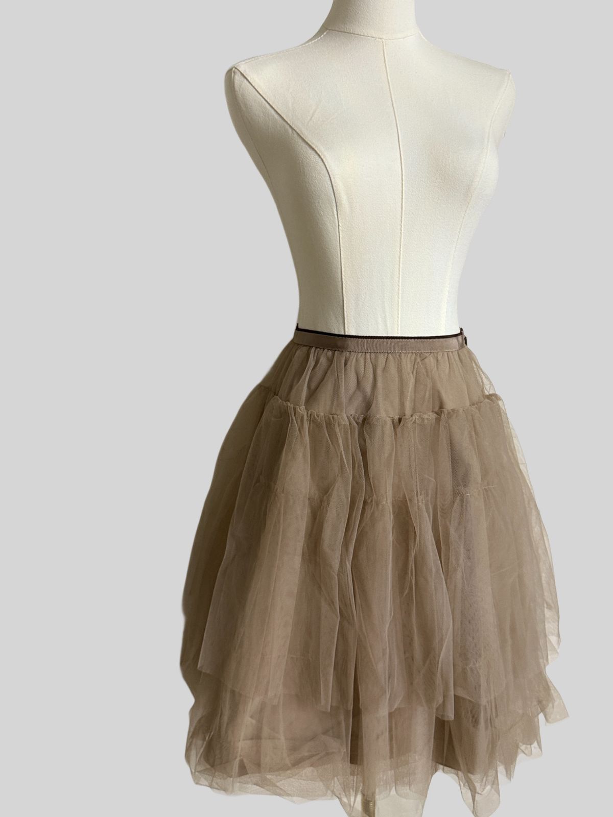 FOXEY フォクシーニューヨーク チュールスカート チュチュプリマ 38 モカ