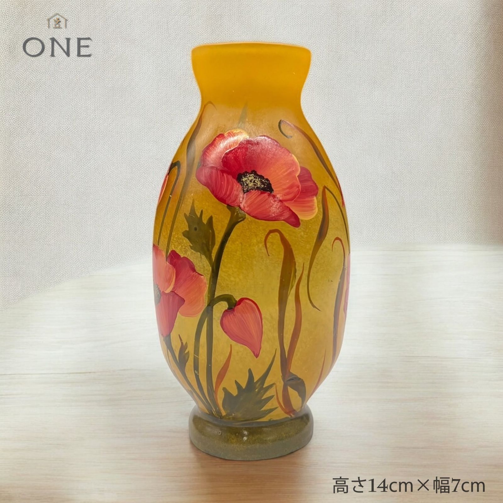 Daum nancy ドームナンシー  エナメル彩　花瓶 DAUM NANCY【正規輸入】高さ14㎝【証明書付属】ドームナンシー復刻