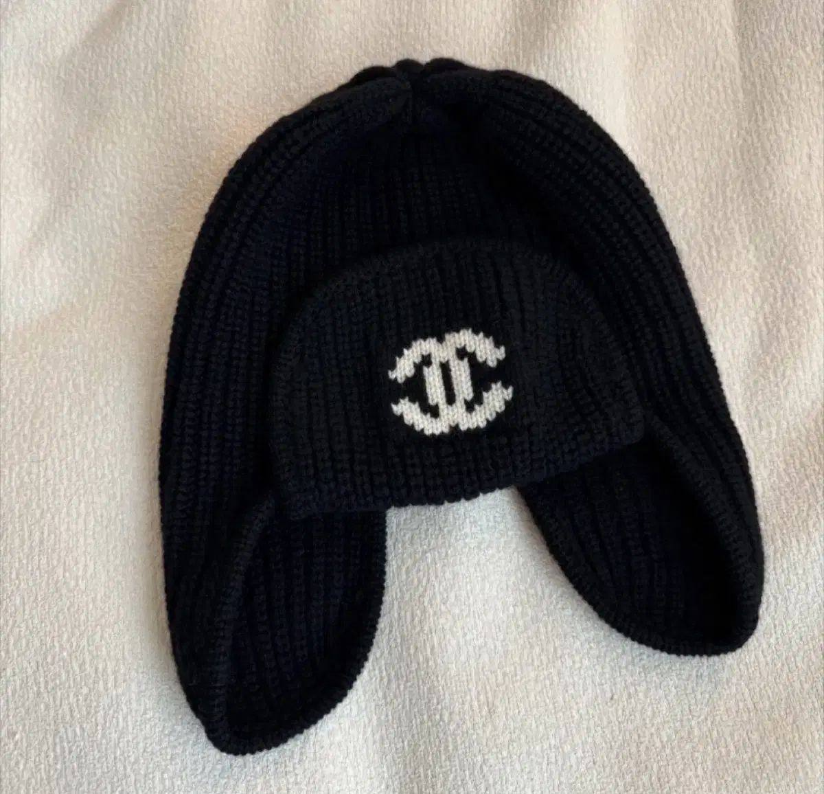 シャネル ココ ネージュ トラッパーハット ブラック