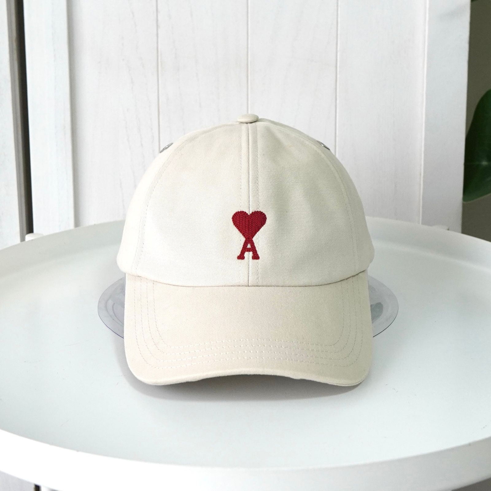 アミパリ アミ パリス ハートロゴ キャップ アイボリー