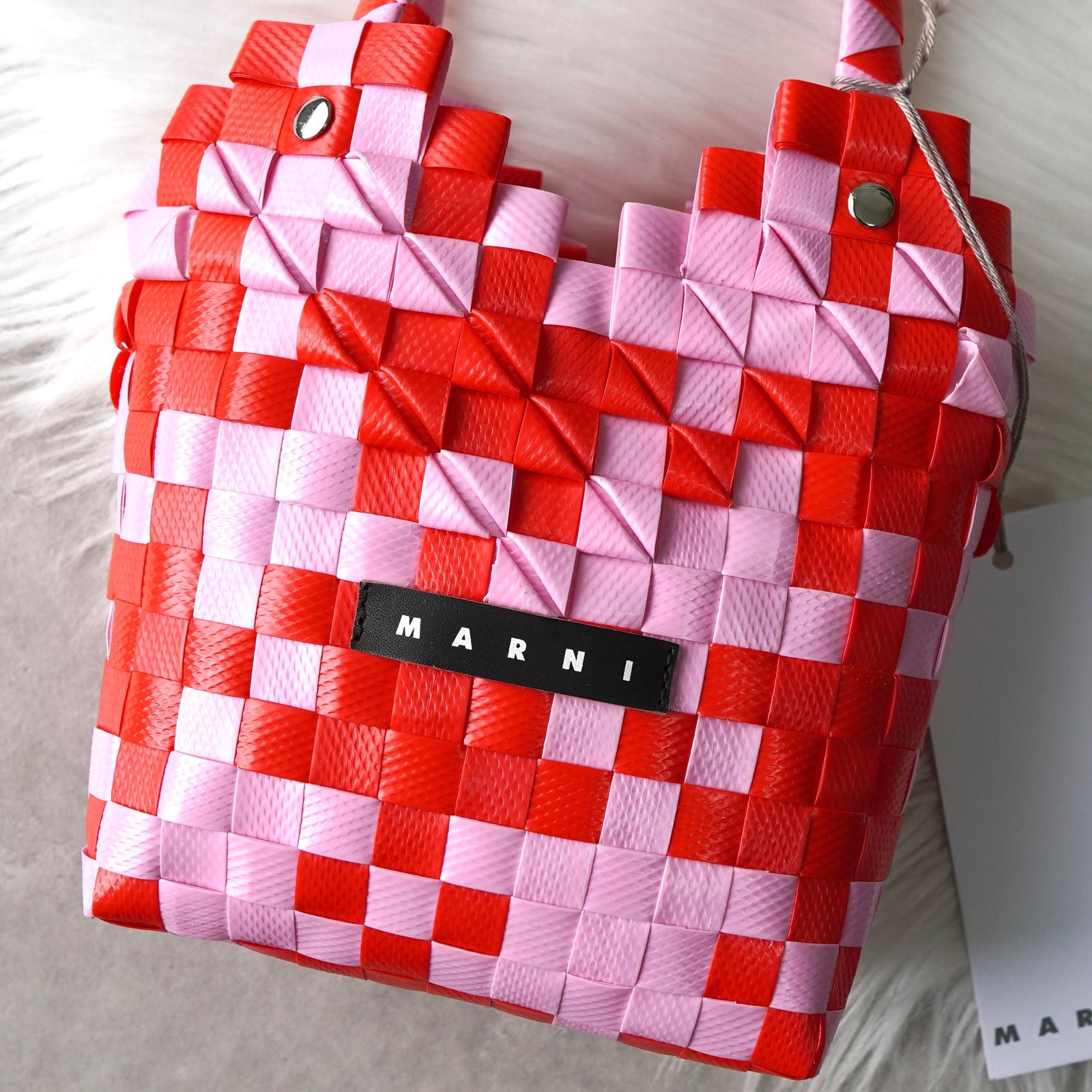 バスケットバッグ レッド