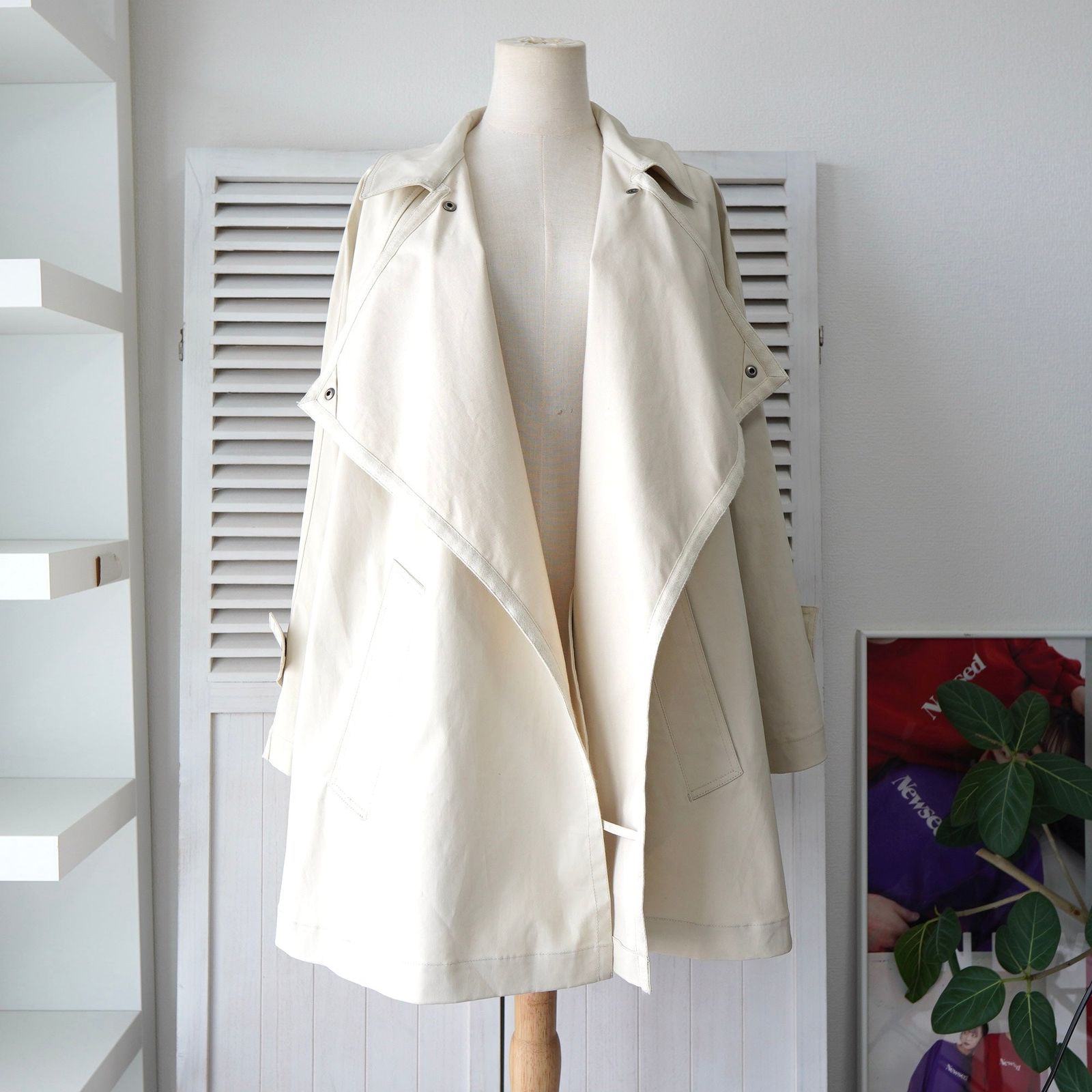 イザベル マラン オーバーサイズ 変形 トレンチコート スプリングコート アイボリー レディース