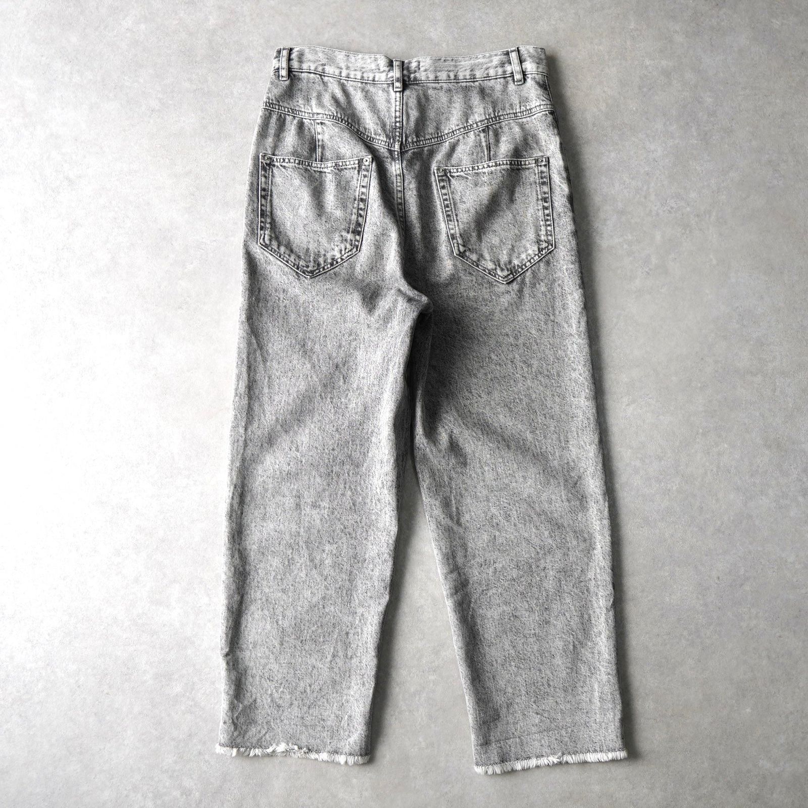 イザベルマラン デニム ジーンズ 裾フリンジ グレー