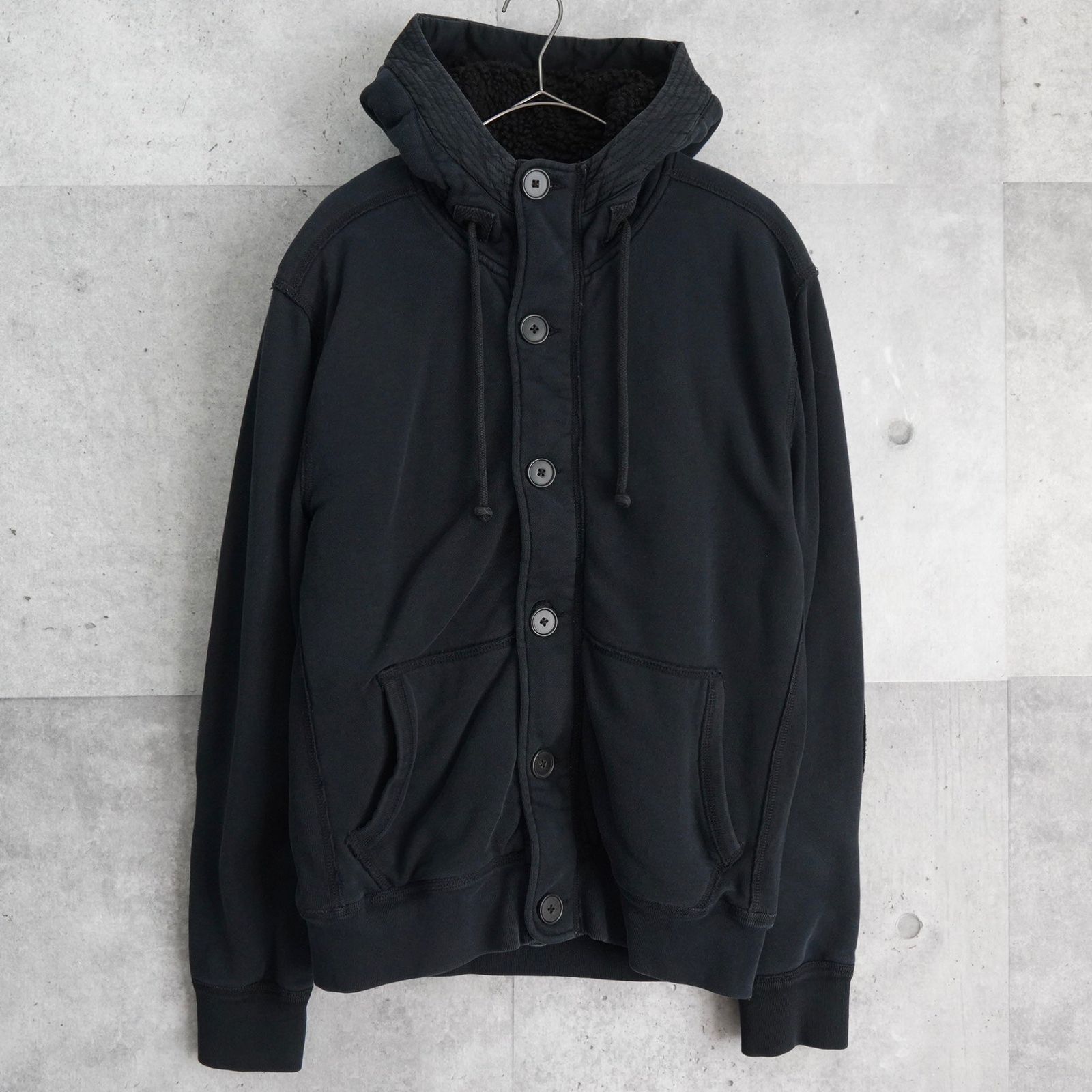 ポロ ラルフローレン フーデッドジャケット フリース裏地 ボア裏地フード ブラック