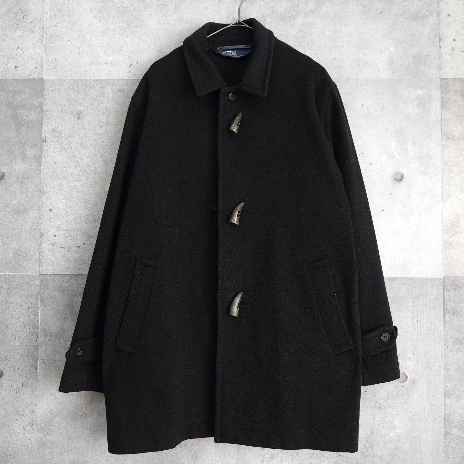 ポロ バイ ラルフローレン トグルボタン ウールコート ステン コート ブラック