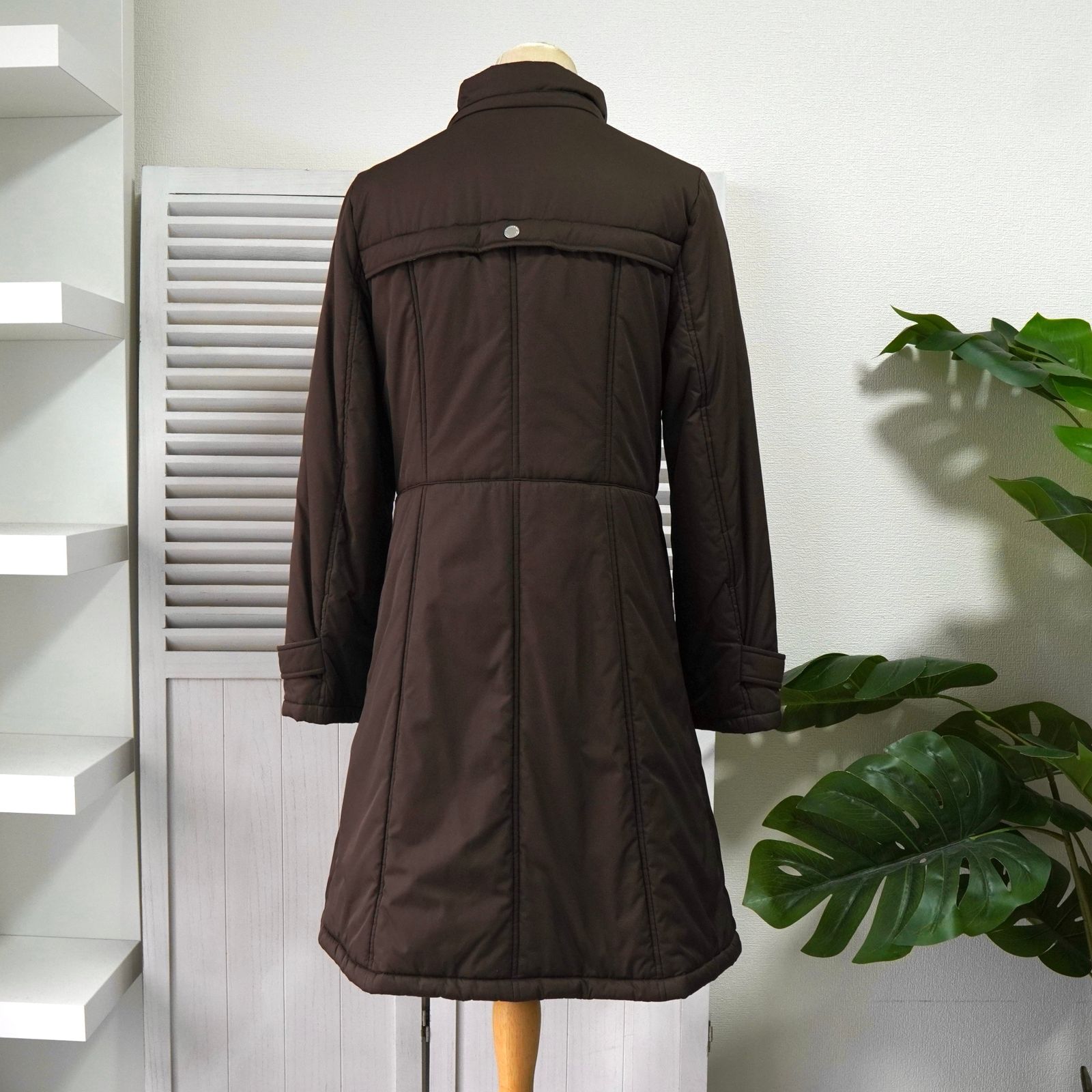 バーバリー ノバチェック裏地 中綿ジャケット 中綿コート ブラウン