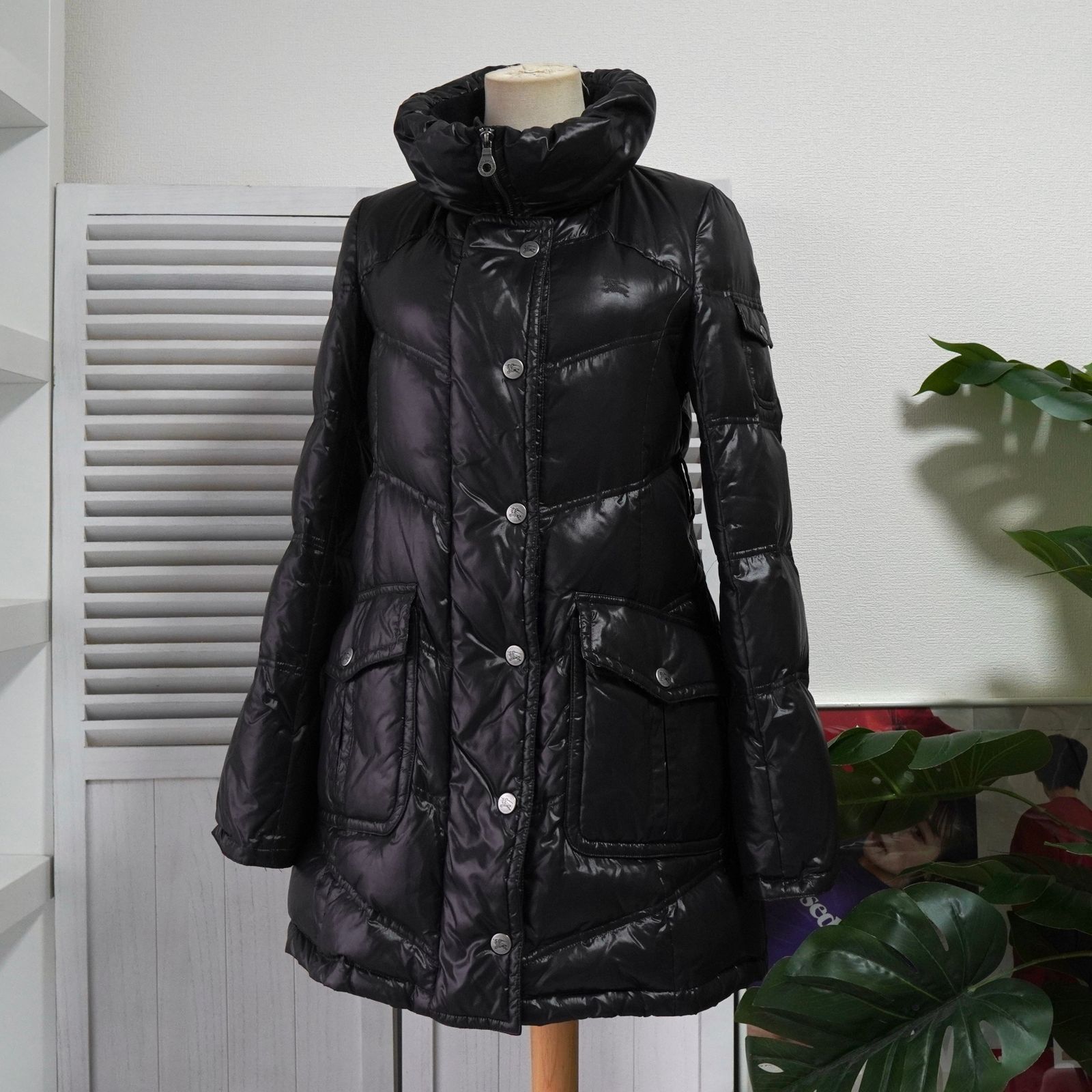 バーバリー ブルーレーベル ホースロゴ ノバチェック裏地 ロング