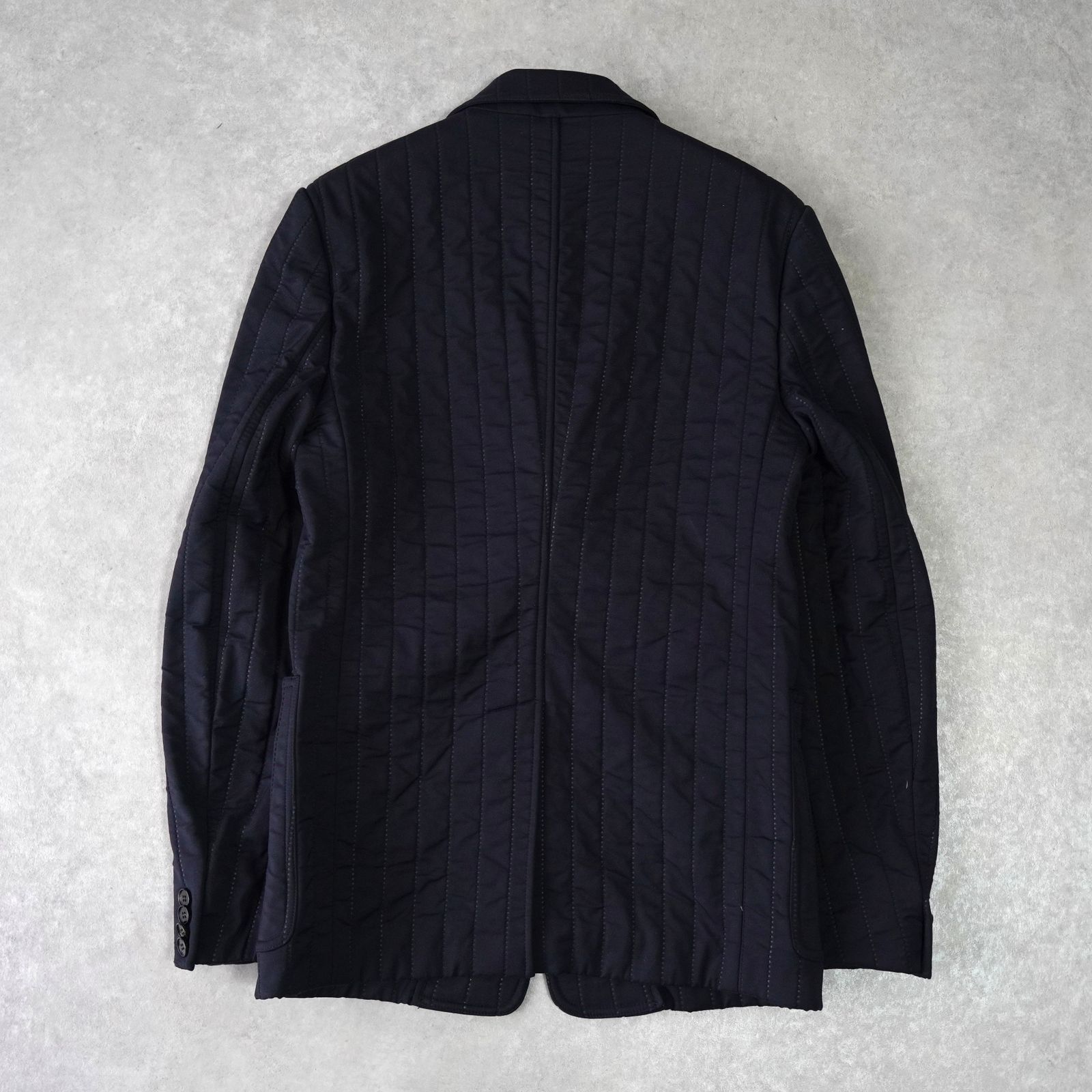メゾン マルジェラ パンチング ストライプ 中綿 テーラードジャケット ダークネイビー