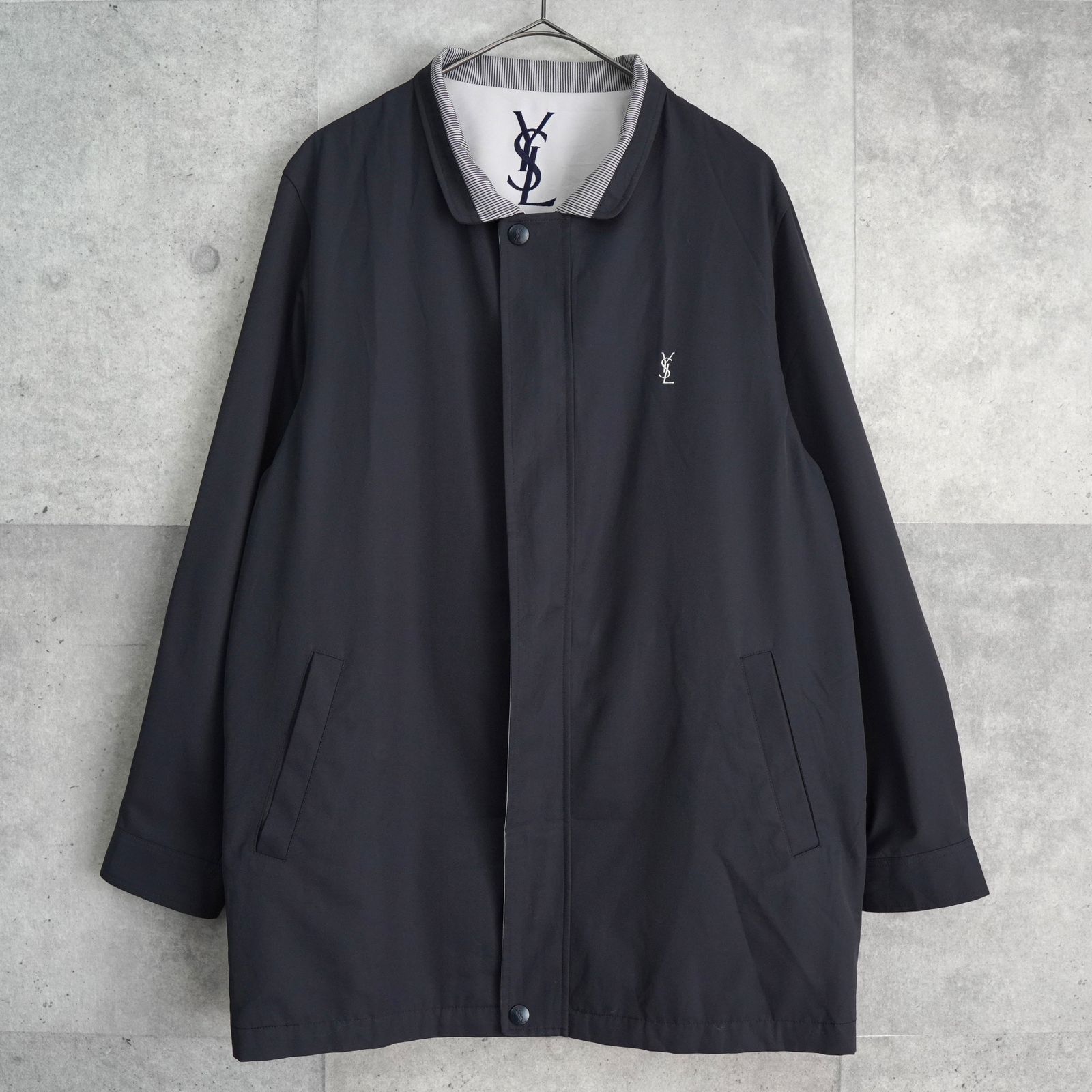 イヴ・サンローラン ブラック XLサイズ ロゴ刺繍 ジャケット ブルゾン BlackFriday限定割引30％オフ】イヴ サンローラン ヴィンテージ YSL