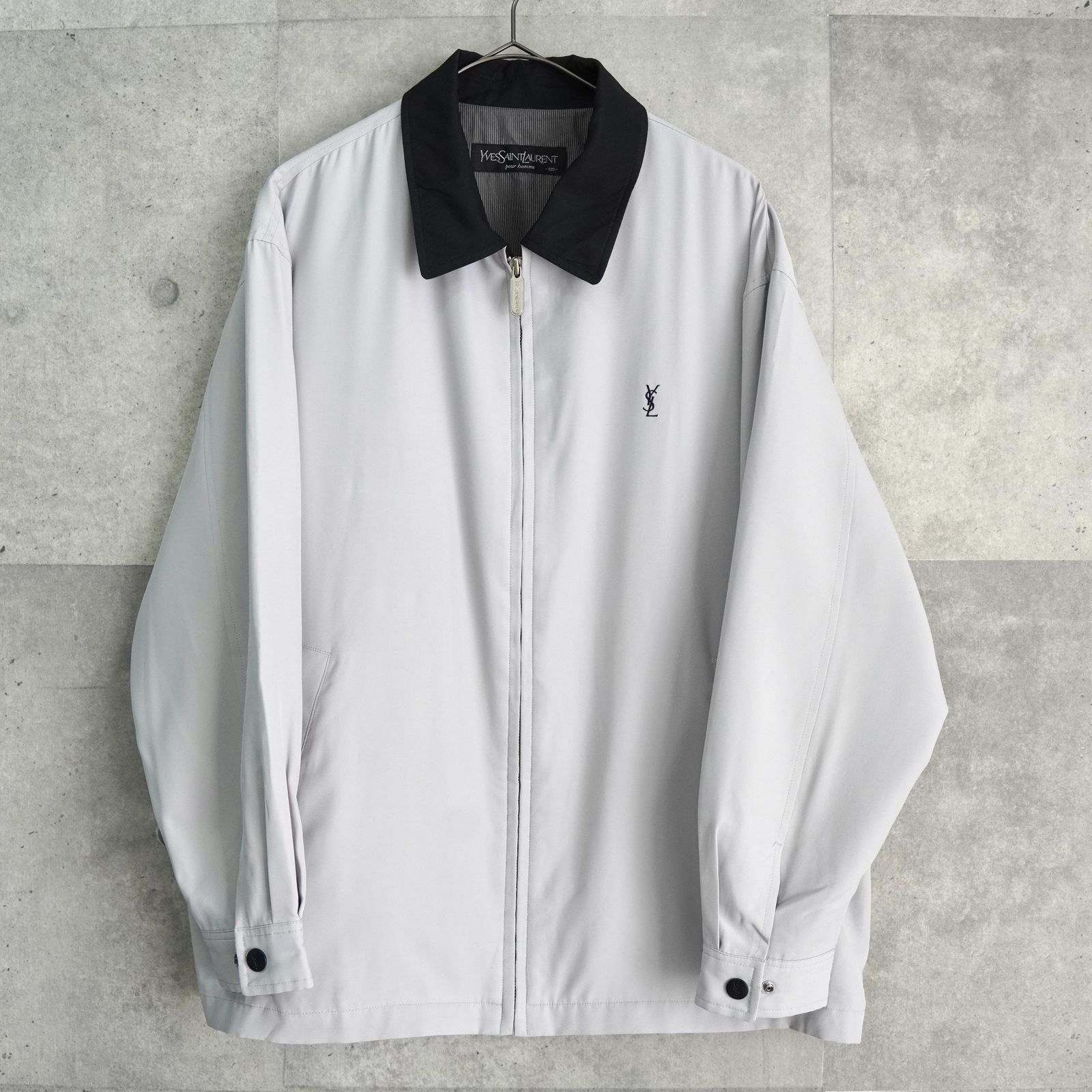 イヴ サンローラン ヴィンテージ YSLロゴ ブルゾン ジャケット グレー