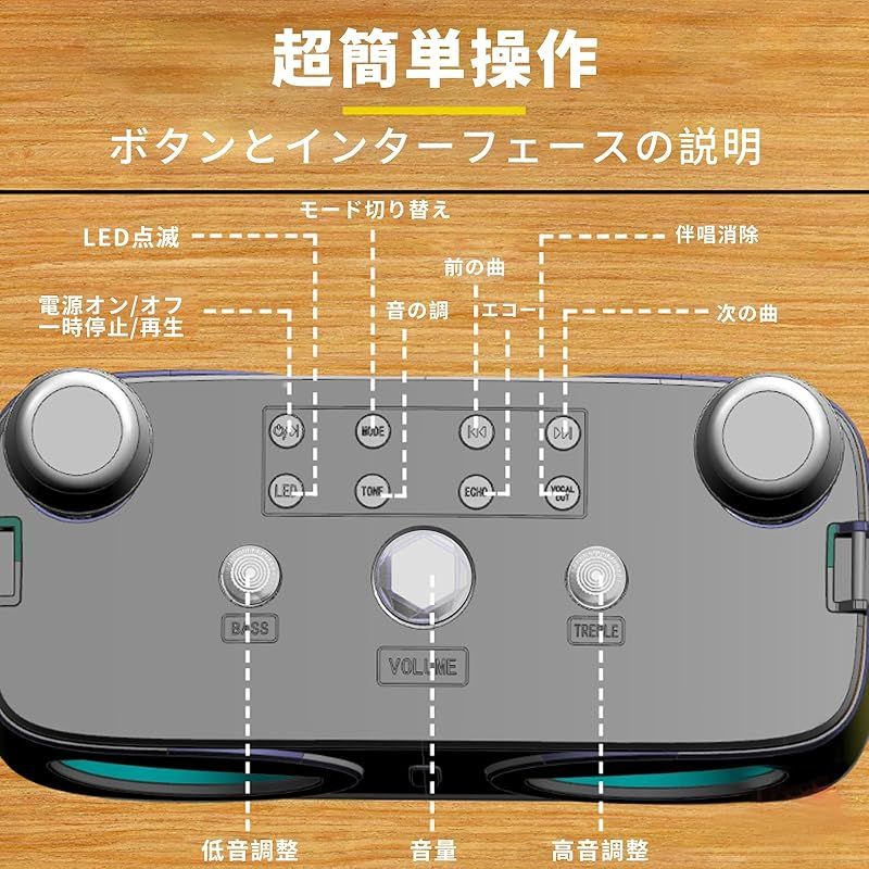 HolyCrab カラオケセット【最新デザイン登場】高低音強化機能搭載