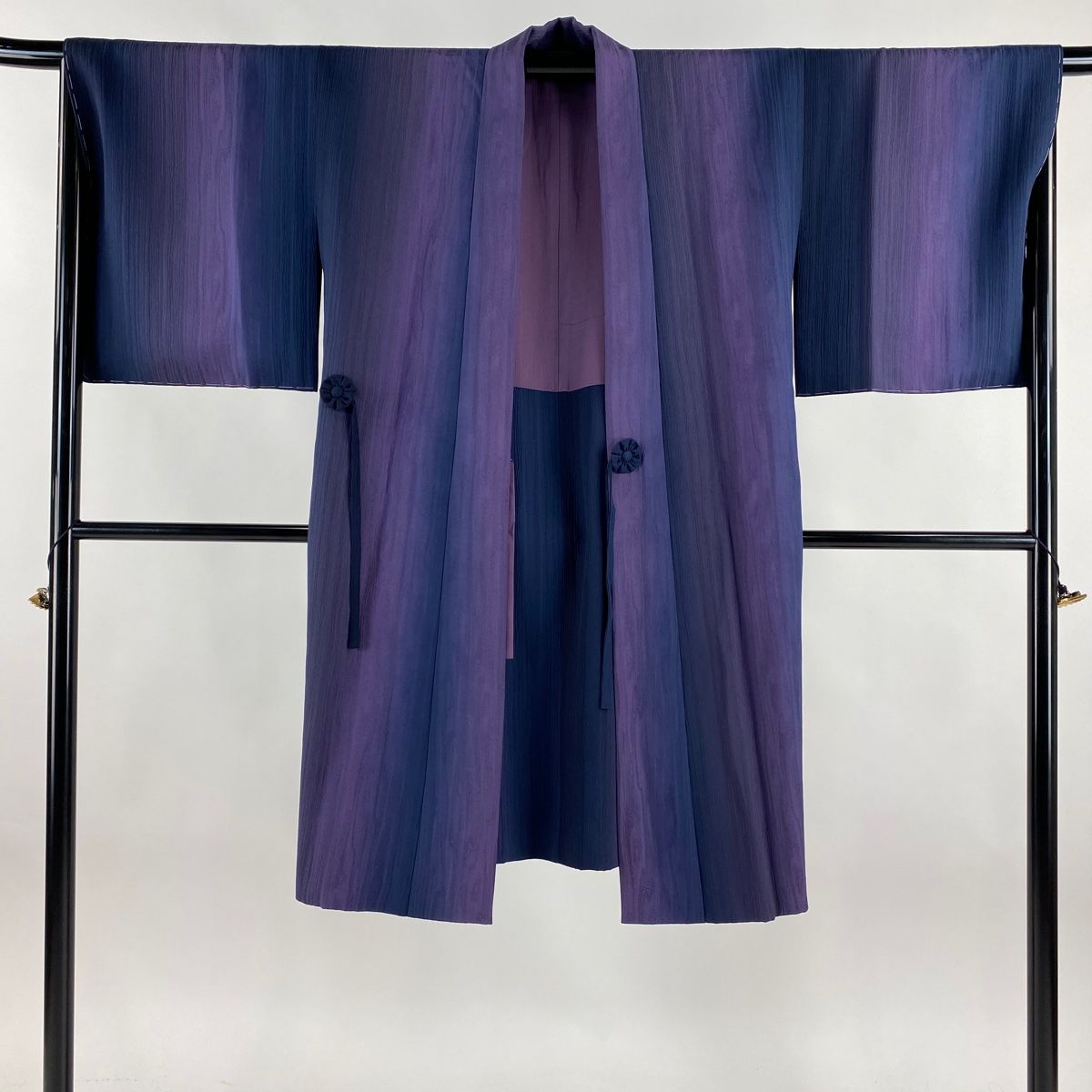  道中着 身丈111.5 cm 裄丈67 M 和装コート 地紋 ぼかし 紫 正絹 羽織 着物 浴衣