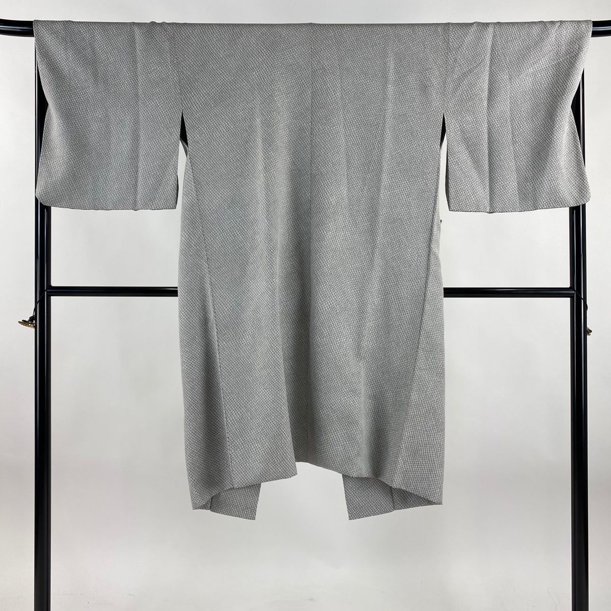 道中着 身丈113 cm 裄丈69 L 和装コート 疋田柄 灰色 正絹