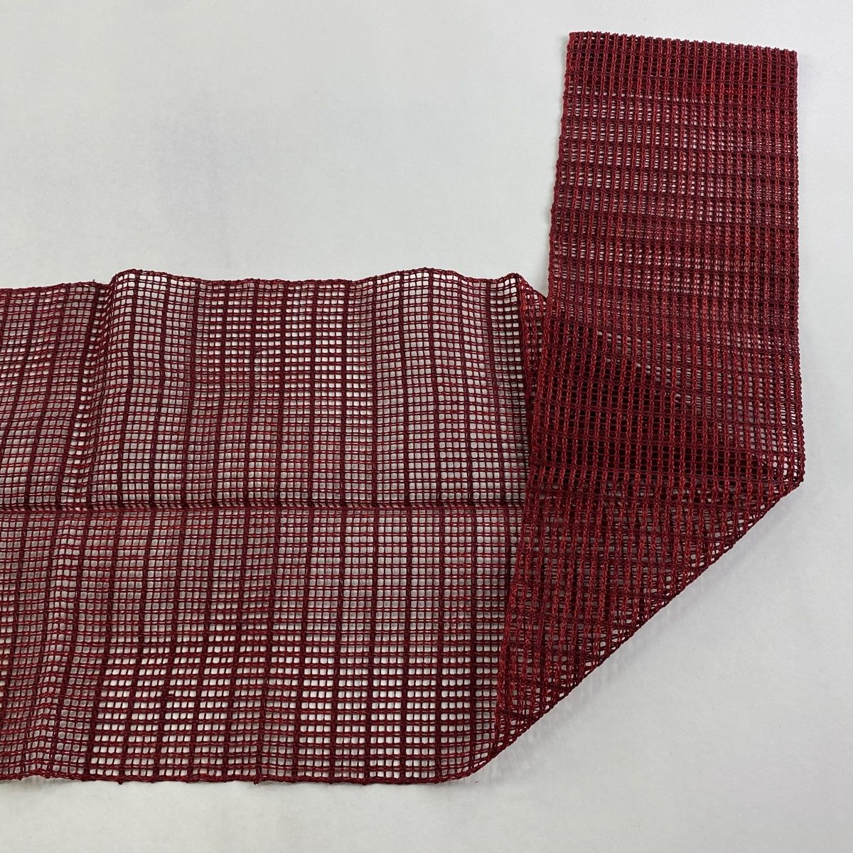 夏帯】さらりと締める赤茶色 羅の八寸名古屋帯 夏帯】さらりと締める赤