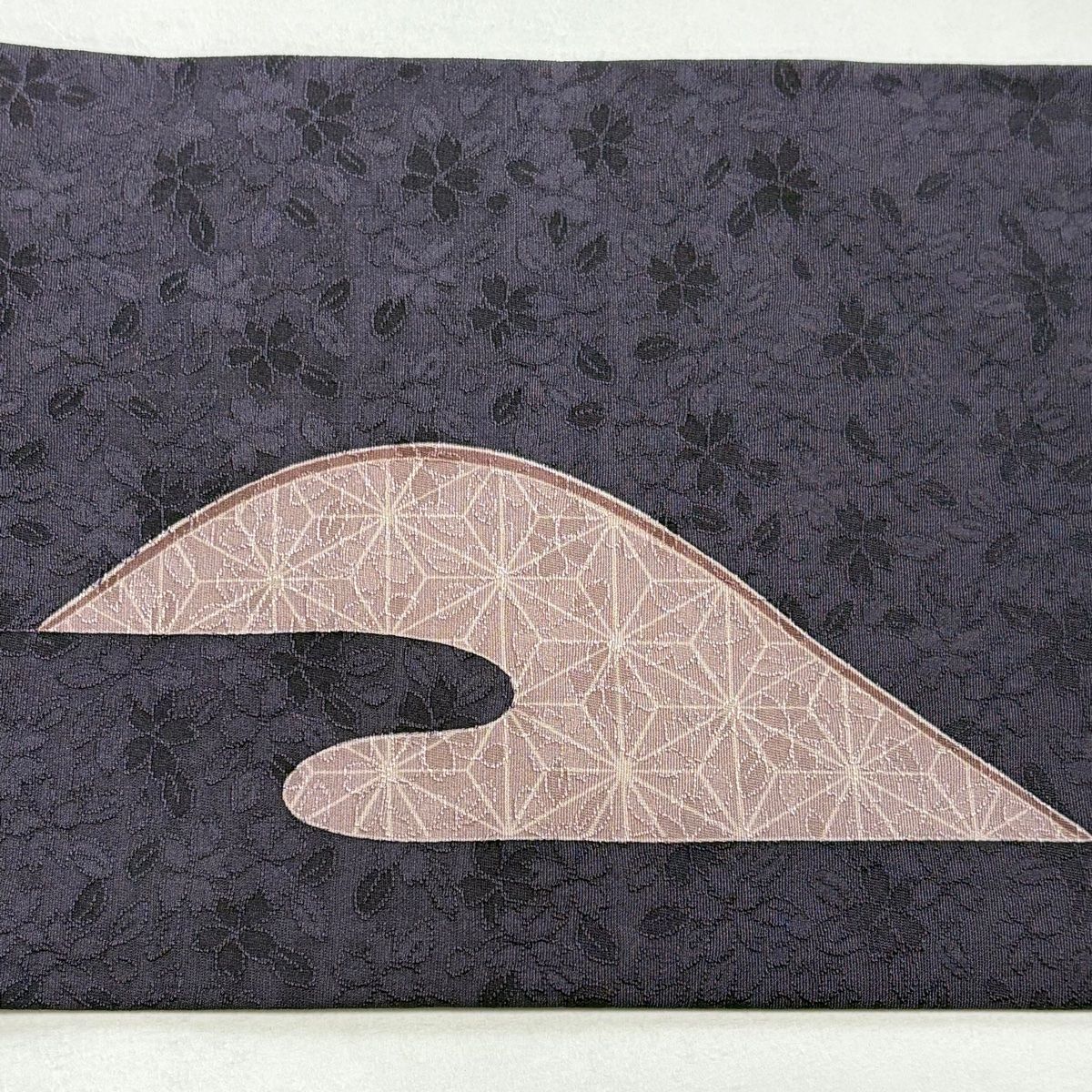  名古屋帯 秀品 梅 七宝 ぼかし 紫 正絹 名古屋帯 帯