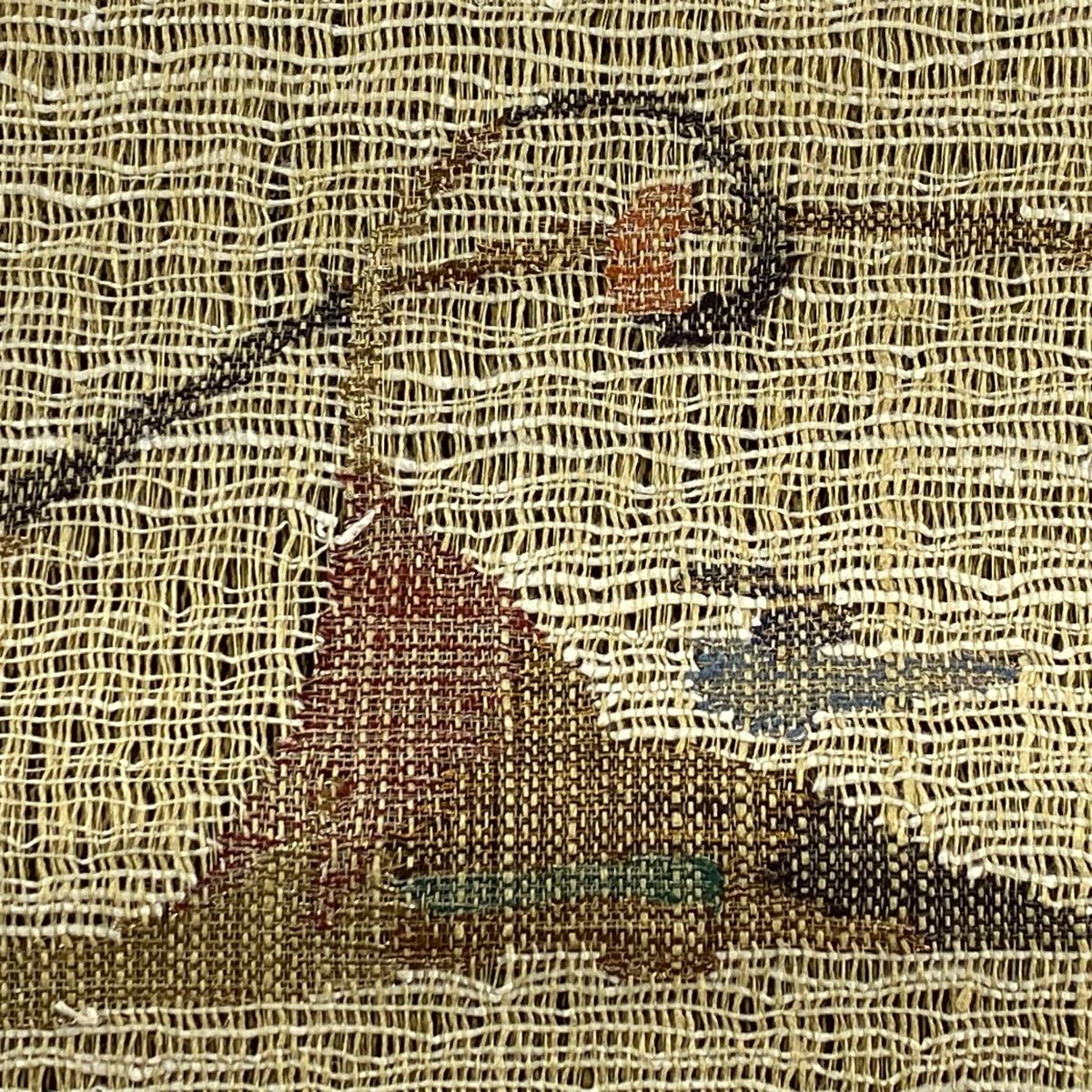 名古屋帯 秀品 夏帯 幾何学 金糸 ベージュ 正絹