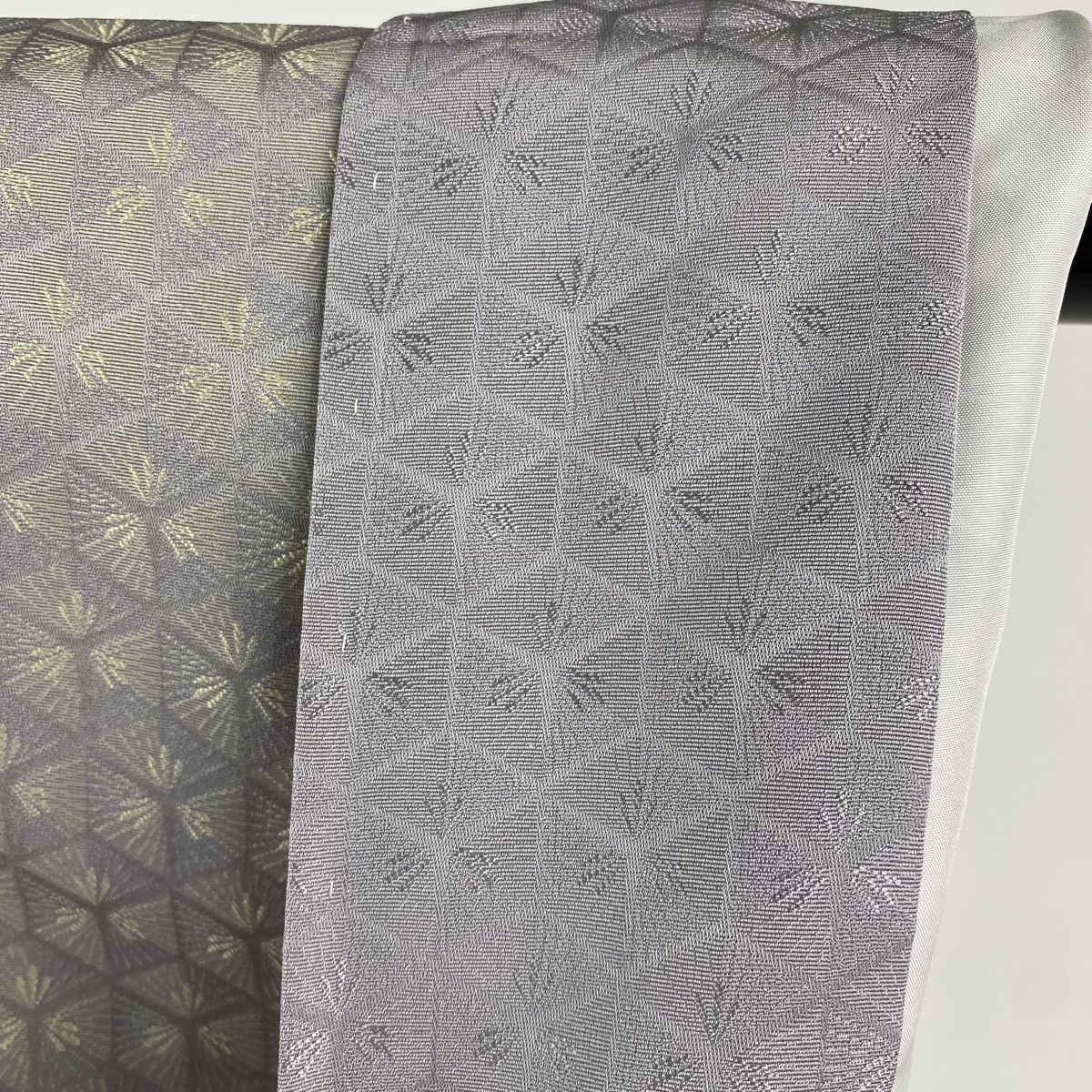  お召 身丈166 cm 裄丈69 L 袷 若松 灰紫 正絹 その他 着物