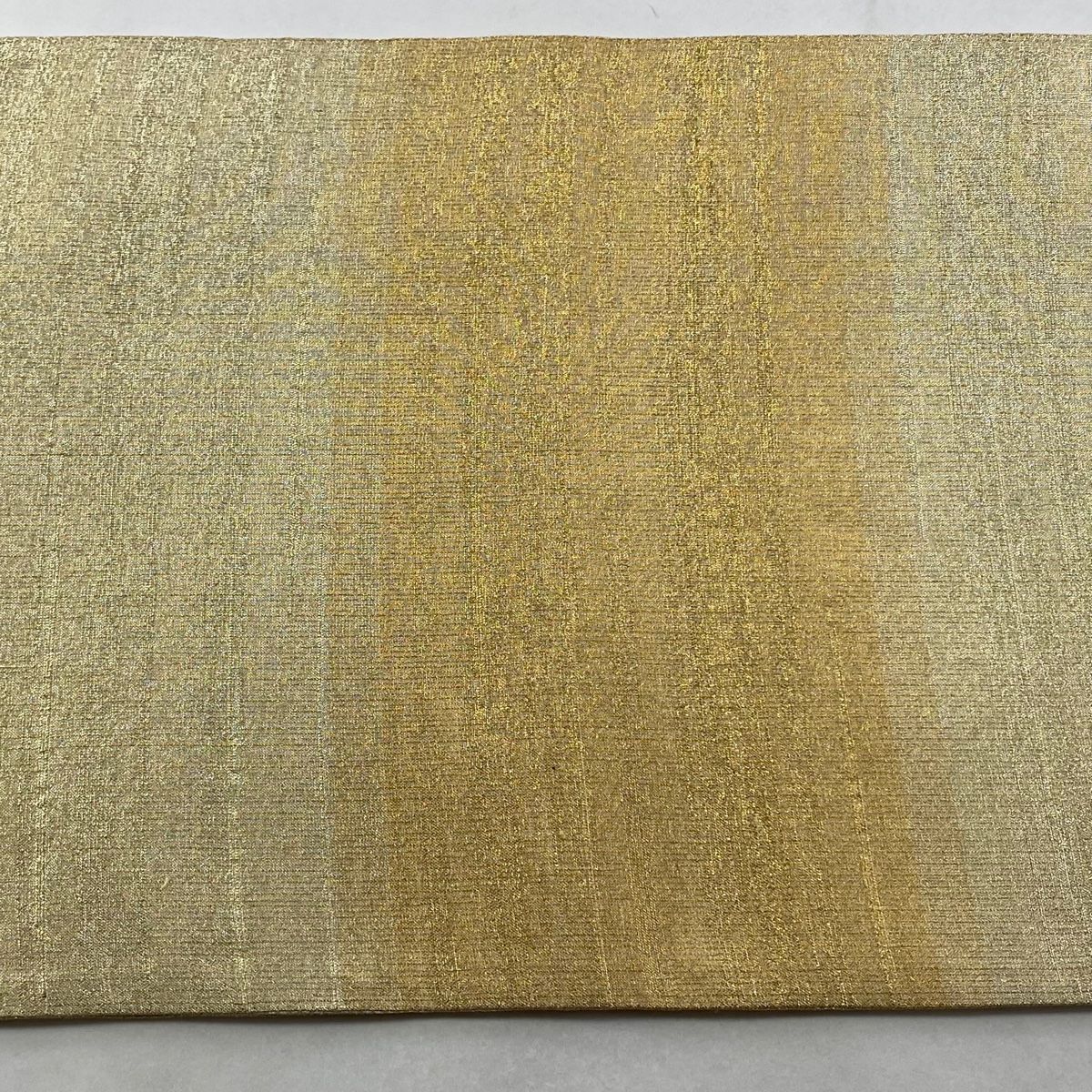 美品　桝屋高尾　コブラン　ねん金綴錦　全通袋帯　お茶会 美品】 袋帯 逸品 桝屋高尾 落款 ねん金綴錦 亀甲 段縞 箔 金色 六通