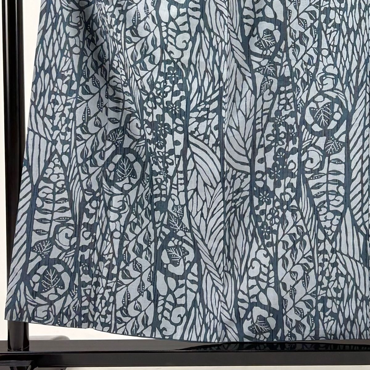 小紋 身丈155 cm 裄丈66 M 袷 紬地 梅 葉柄 青灰色 正絹 秀品