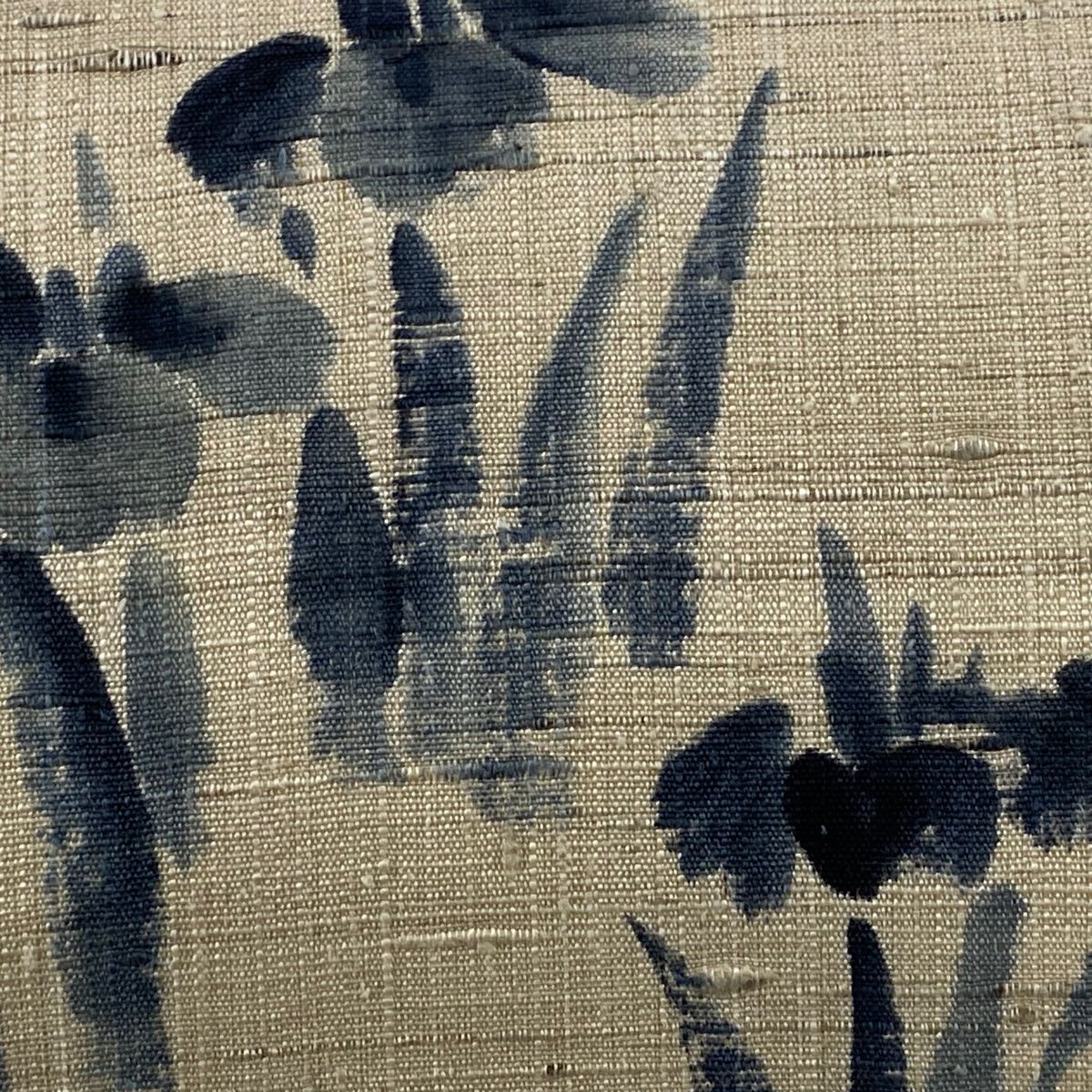 名古屋帯 紬地 菖蒲 ベージュ 正絹