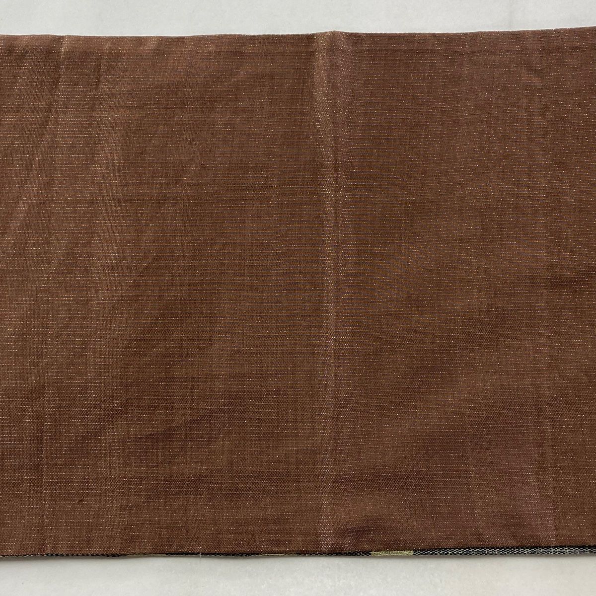  袋帯 段縞 縞 金糸 灰緑 お太鼓柄 正絹 袋帯 帯