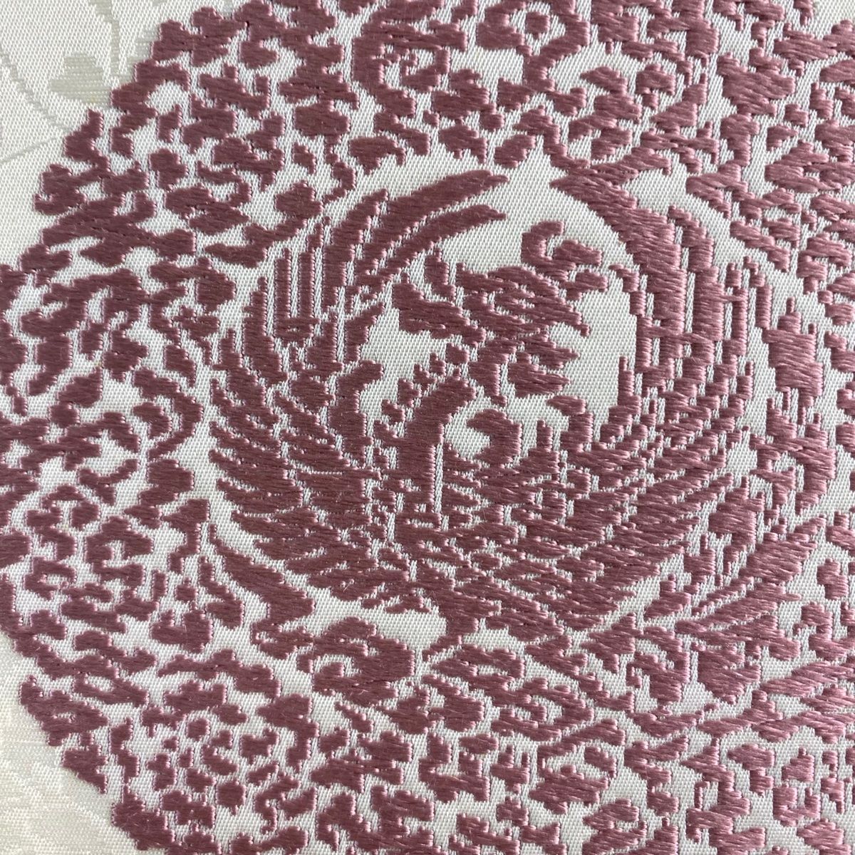 袋帯 関西仕立て 鳳凰丸文 クリーム 六通 正絹