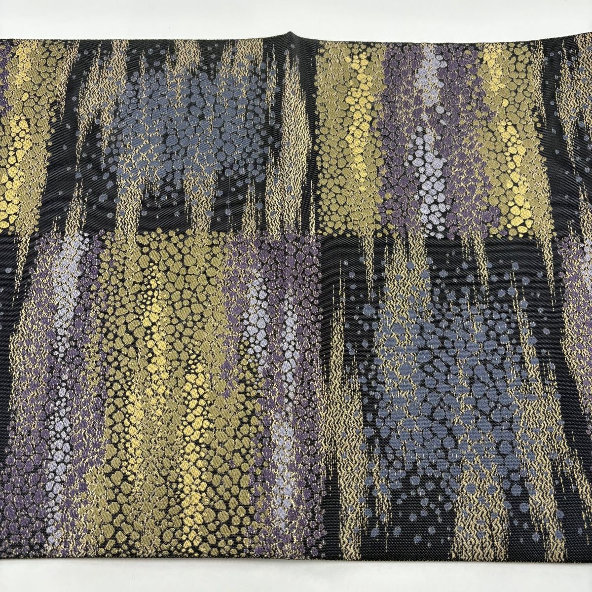  袋帯 落款 誠之輔 霞 箔 灰紫 全通 正絹 袋帯 帯