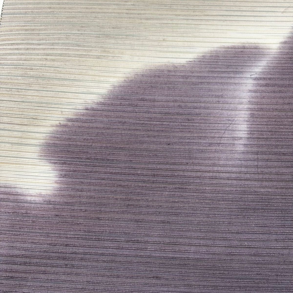 袋帯 ますいわ屋 雪輪 幾何学 ぼかし 灰紫 お太鼓柄 正絹